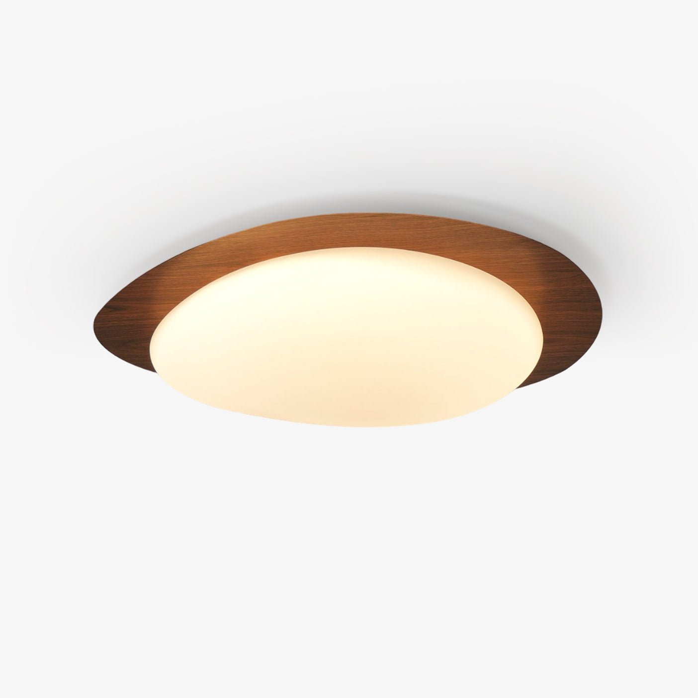 Muto Lampada da Soffitto a Forma di Ciottolo in Noce