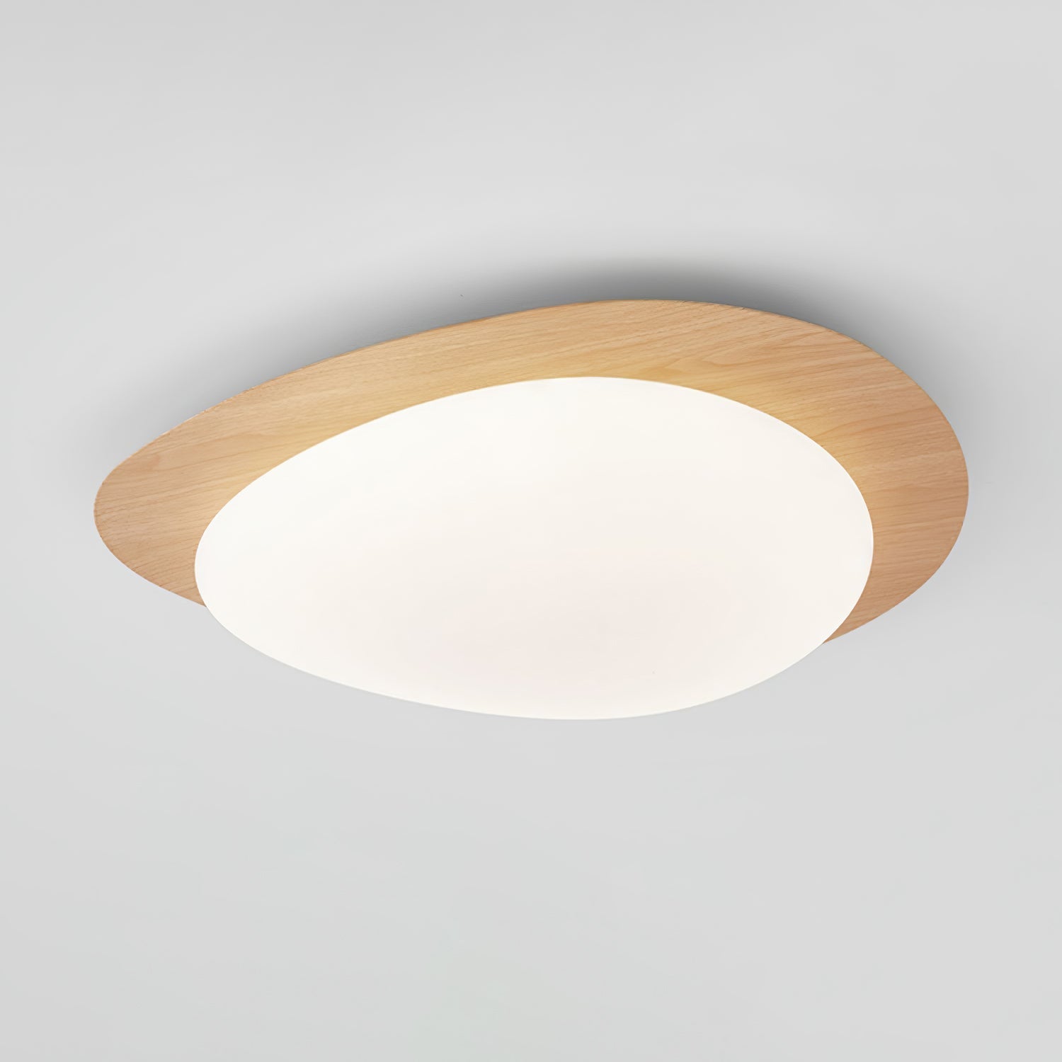 Muto Lampada da Soffitto a Forma di Ciottolo in Noce