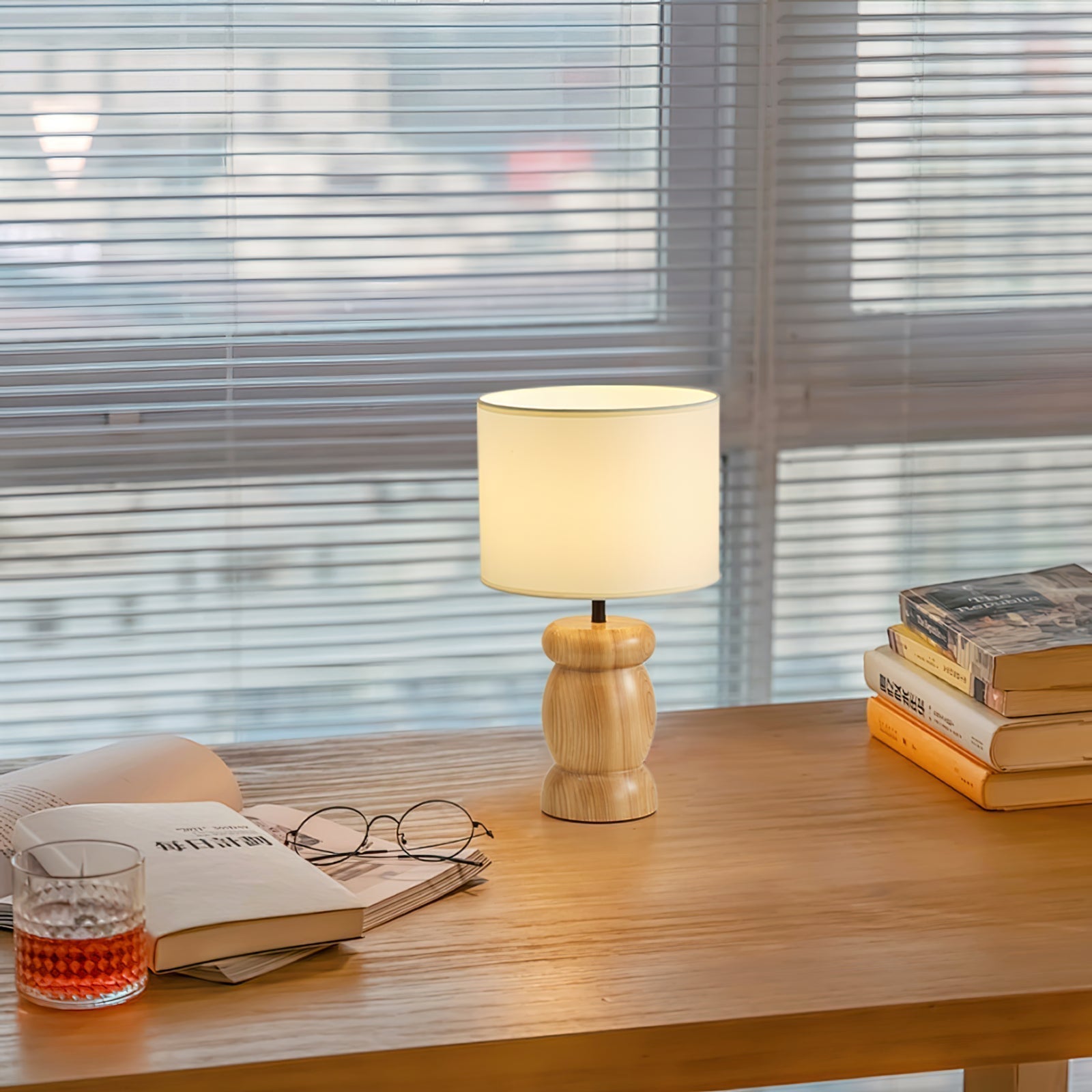 Pebble Wood Table Lamp - Lamp Copper