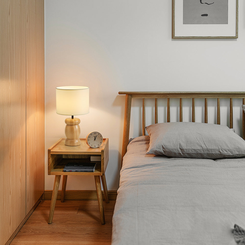 Pebble Wood Table Lamp - Lamp Copper