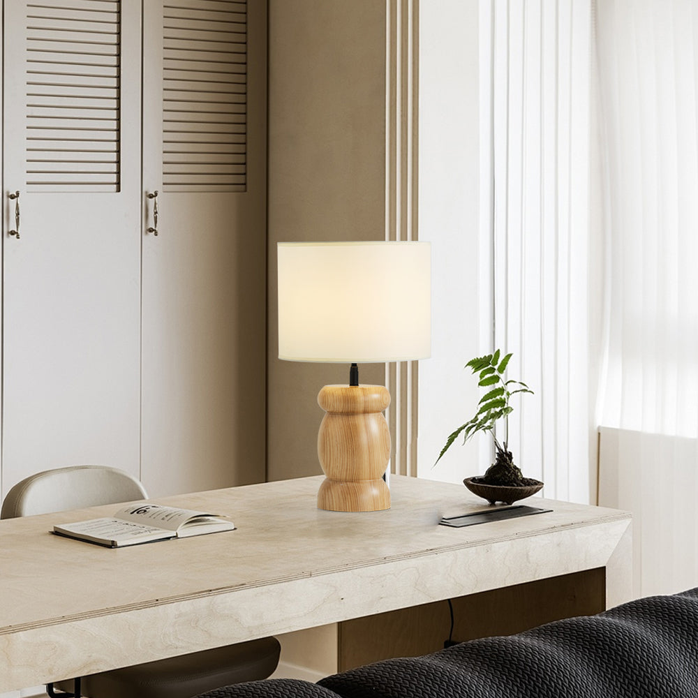 Pebble Wood Table Lamp - Lamp Copper