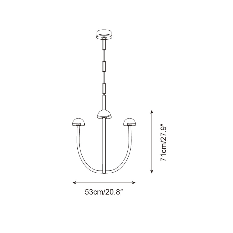 Pedra Chandelier Alabaster Minimalist Arc Geometry - Letslighting