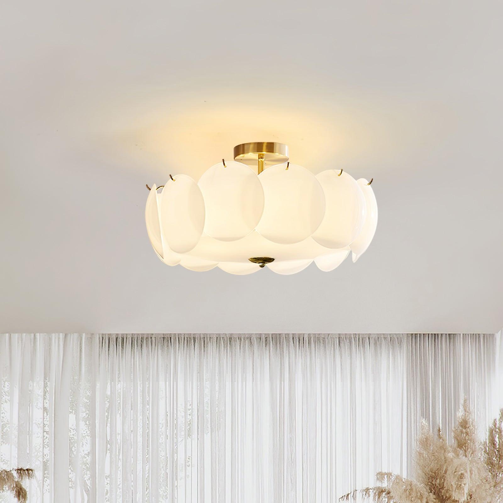 Valentina Lampada da Soffitto a Forma di Petalo con Conchiglie