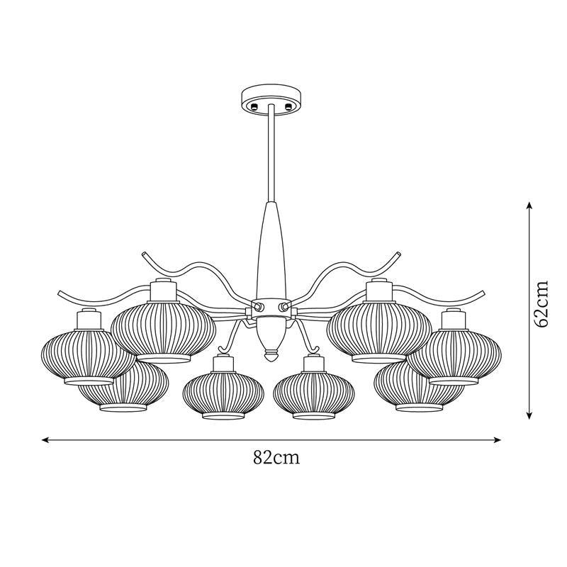 Cavien Brass and Walnut Chandelier - Letslighting