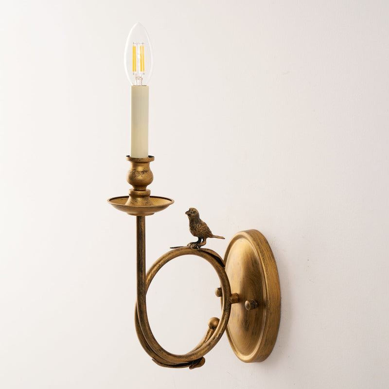 Silva Applique da Parete Interna Stile Vintage con Forma di Uccello