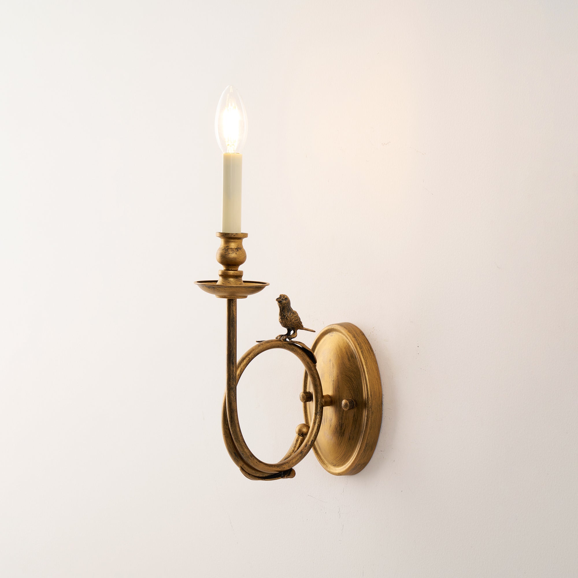 Silva Applique da Parete Interna Stile Vintage con Forma di Uccello
