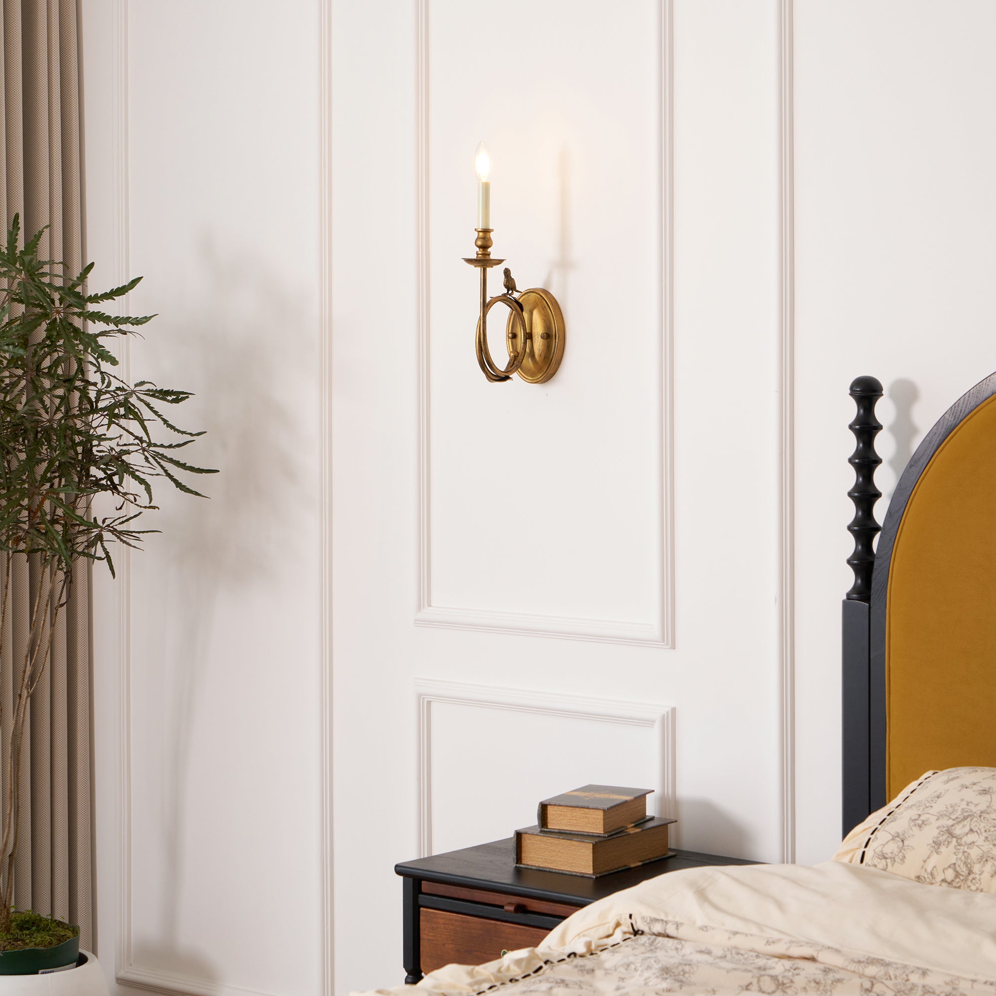 Silva Applique da Parete Interna Stile Vintage con Forma di Uccello