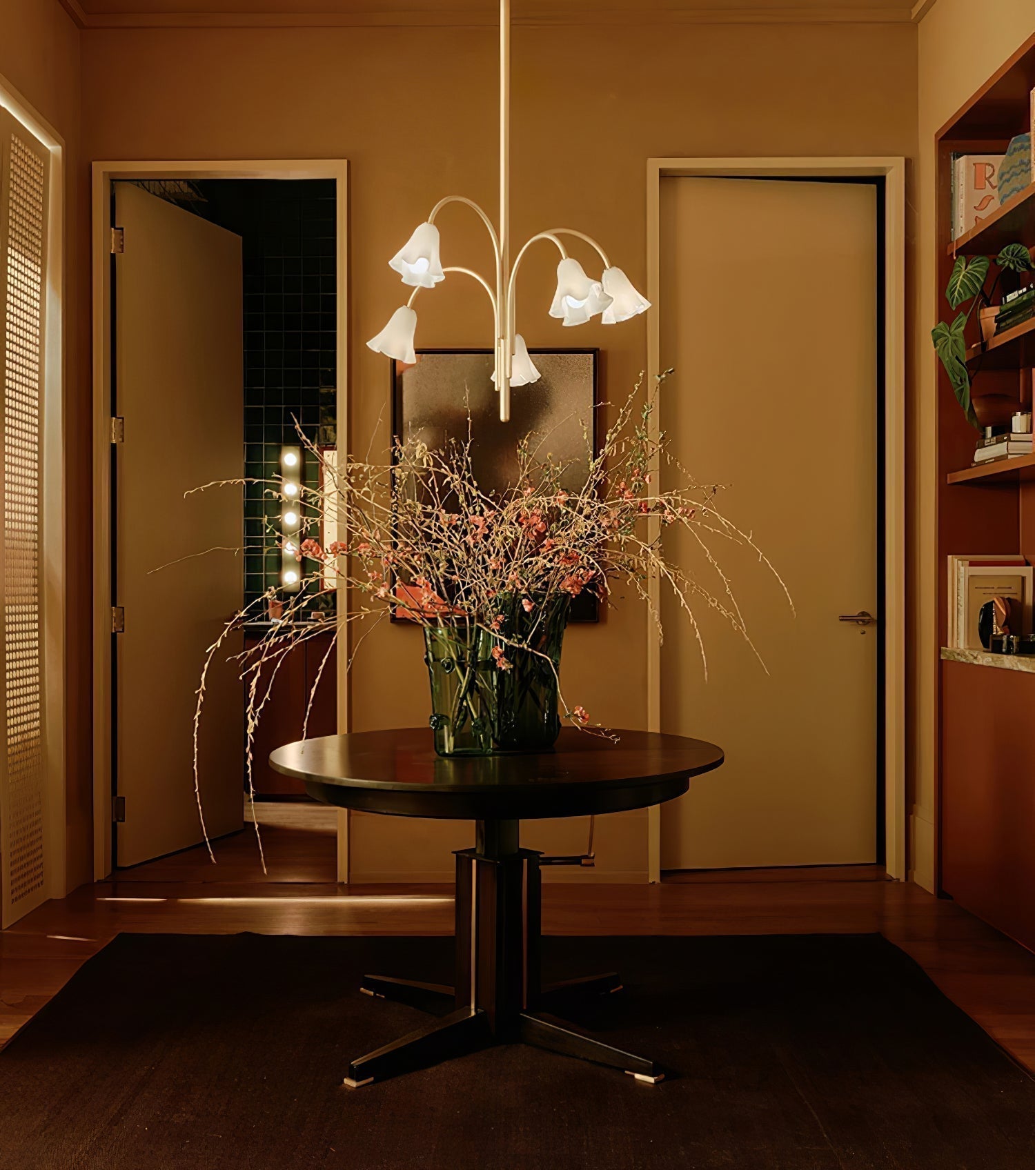 Aurora Chandelier Blossom Petal Glass Arms - Neutralighting