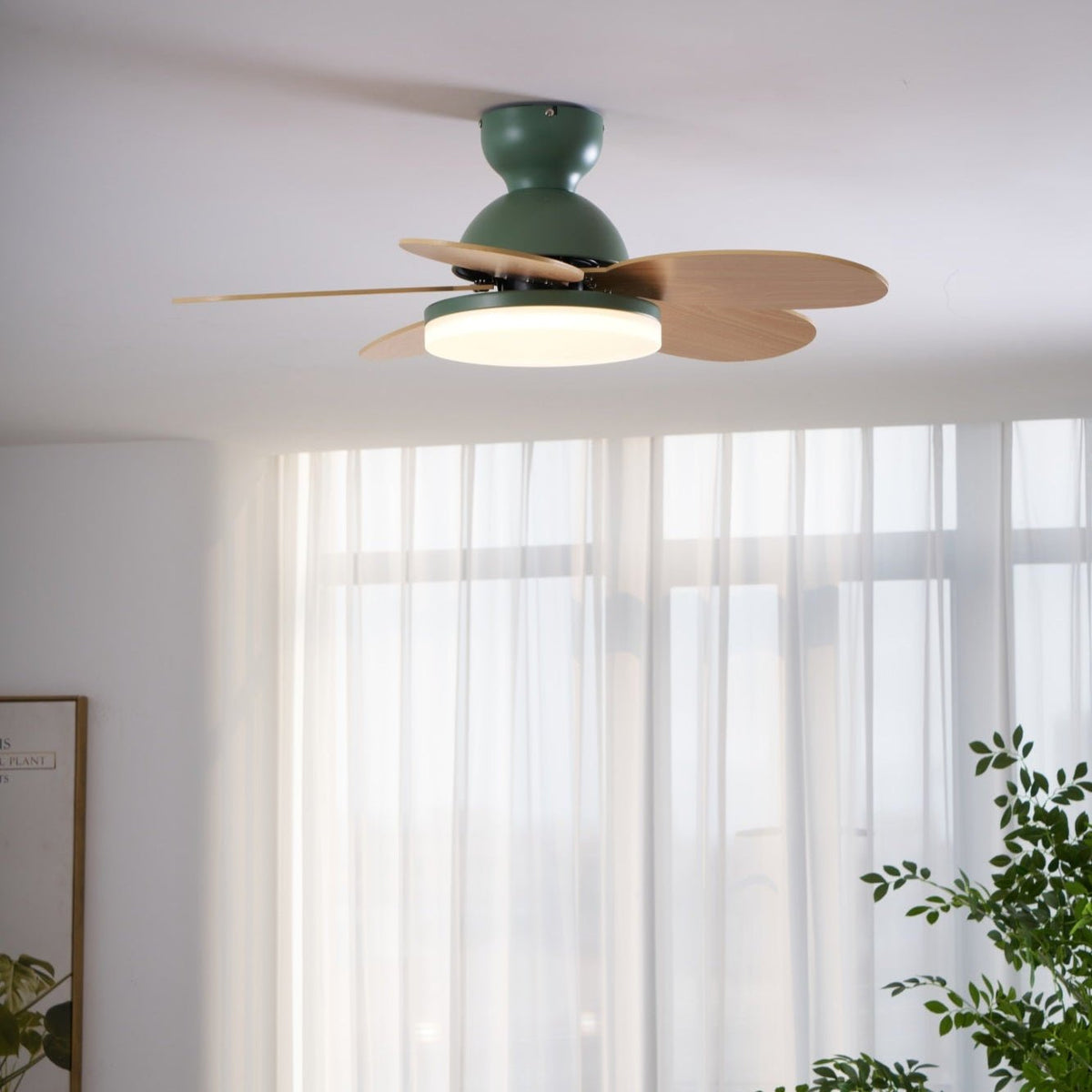 Ventilatore da soffitto con luce Liora con finitura grigia