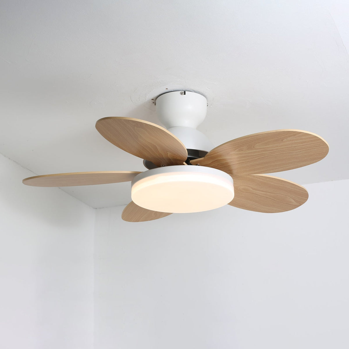 Ventilatore da soffitto con luce Liora con finitura nera