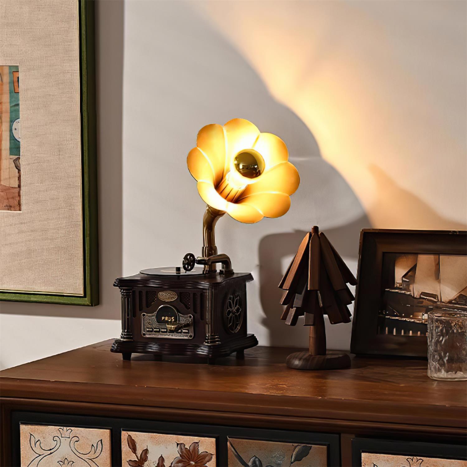 Phonograph Table Lamp - Lamp Copper