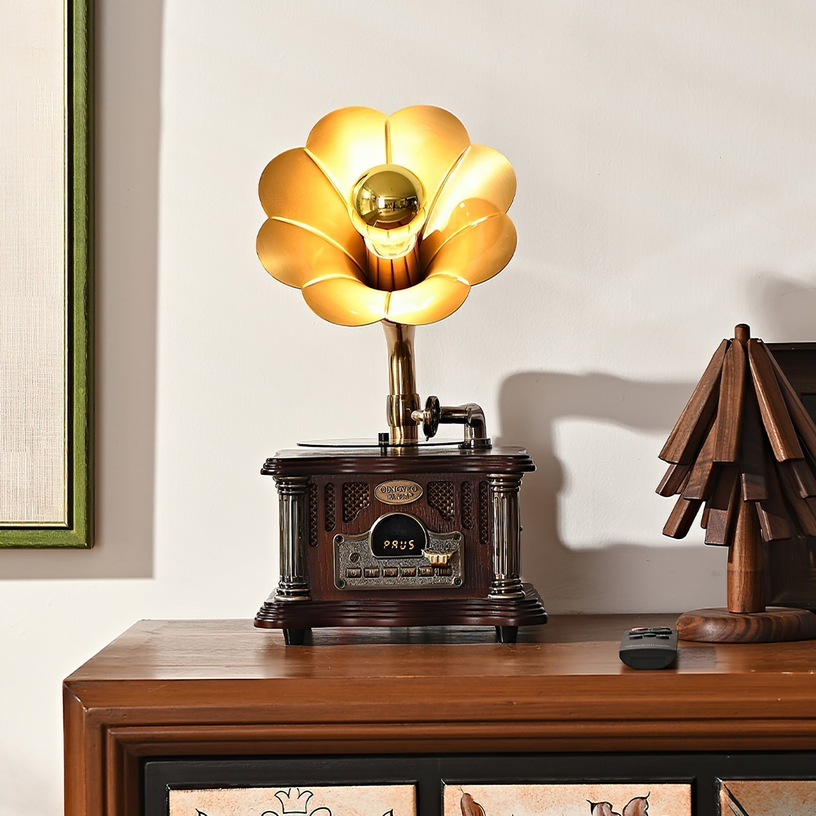Phonograph Table Lamp - Lamp Copper