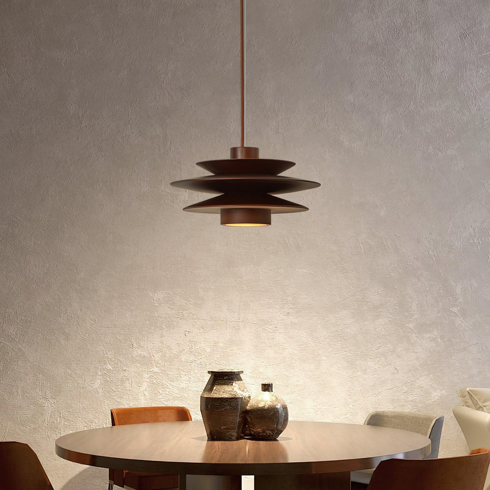 Muto Lampada a Sospensione Mid-Century in Noce