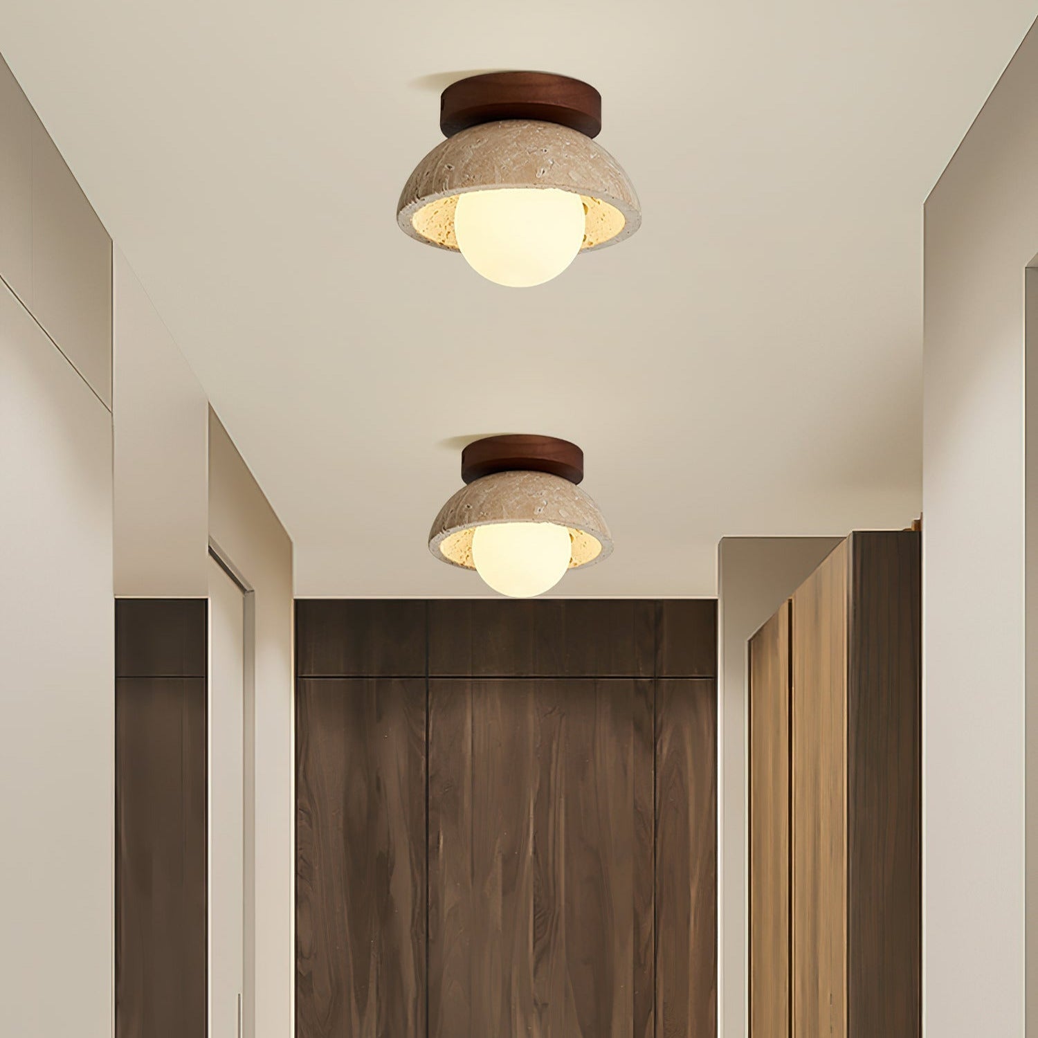 Ritta Plafoniera Minimalista in Travertino