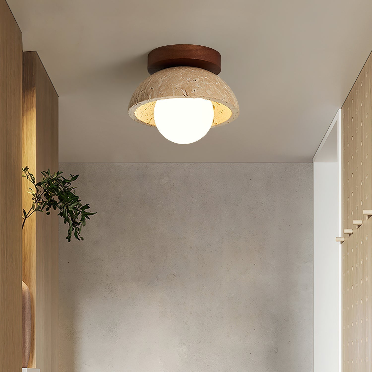 Ritta Plafoniera Minimalista in Travertino
