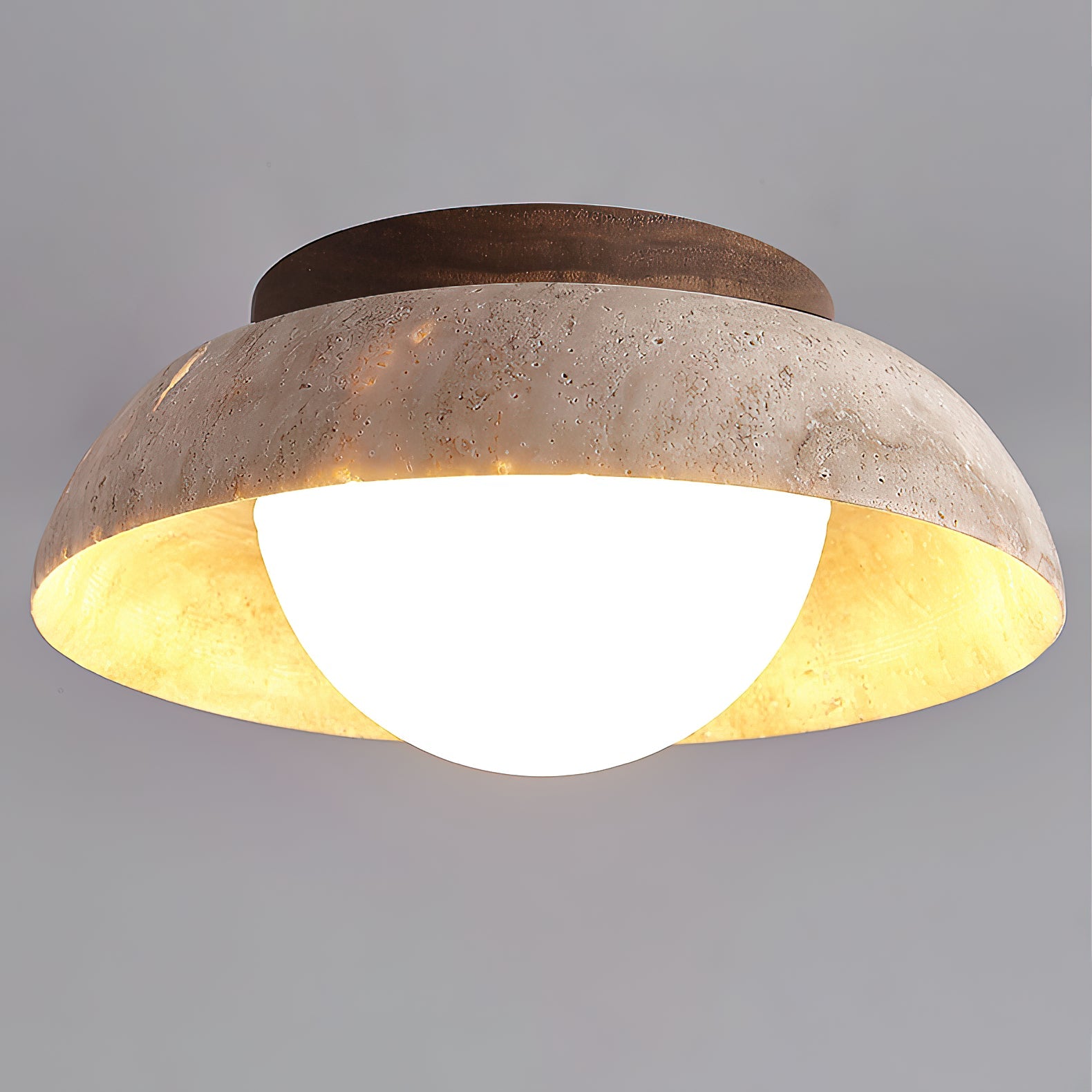 Cuvela Modern Minimalist Travertine Ceiling Lamp - Lamp Copper