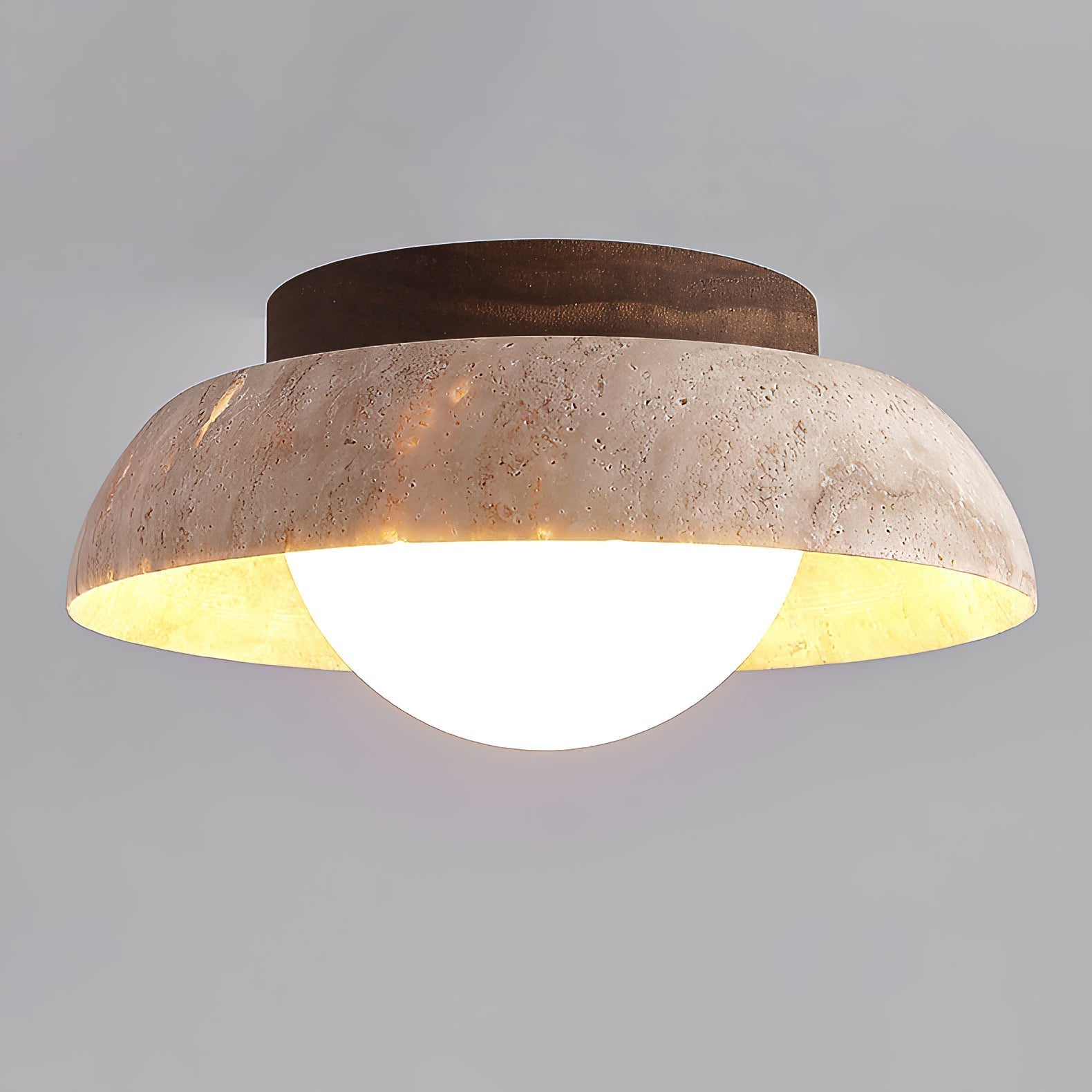 Cuvela Modern Minimalist Travertine Ceiling Lamp - Lamp Copper