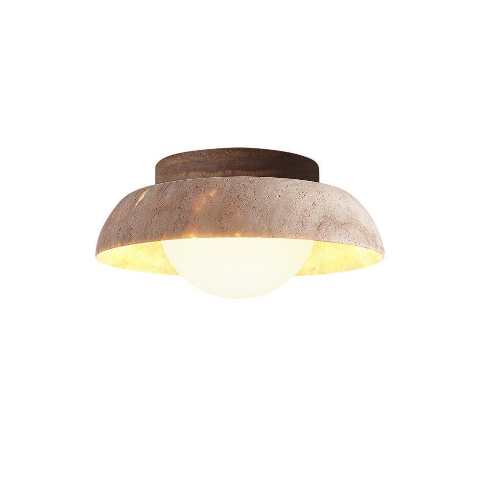 Cuvela Modern Minimalist Travertine Ceiling Lamp - Lamp Copper