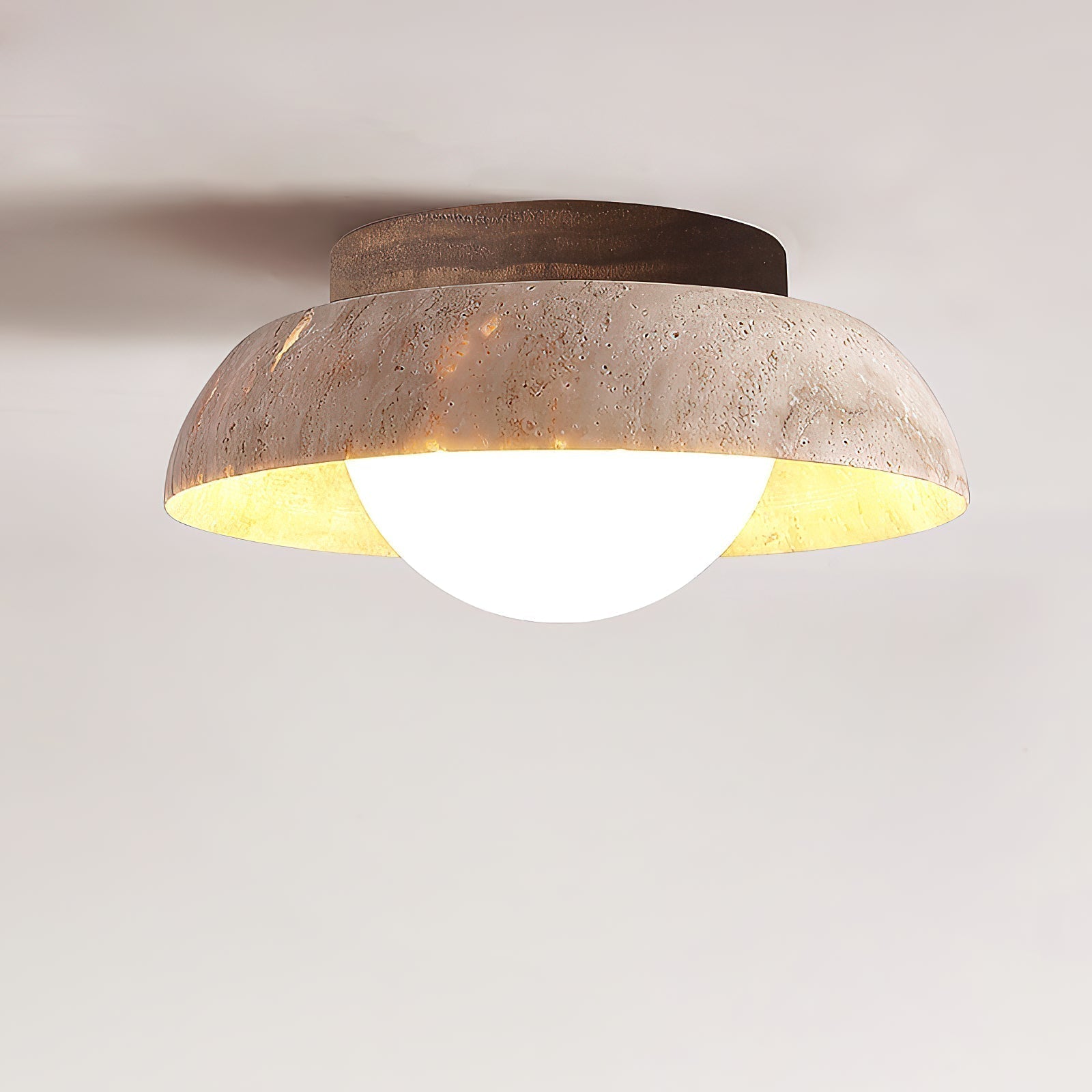 Cuvela Modern Minimalist Travertine Ceiling Lamp - Lamp Copper