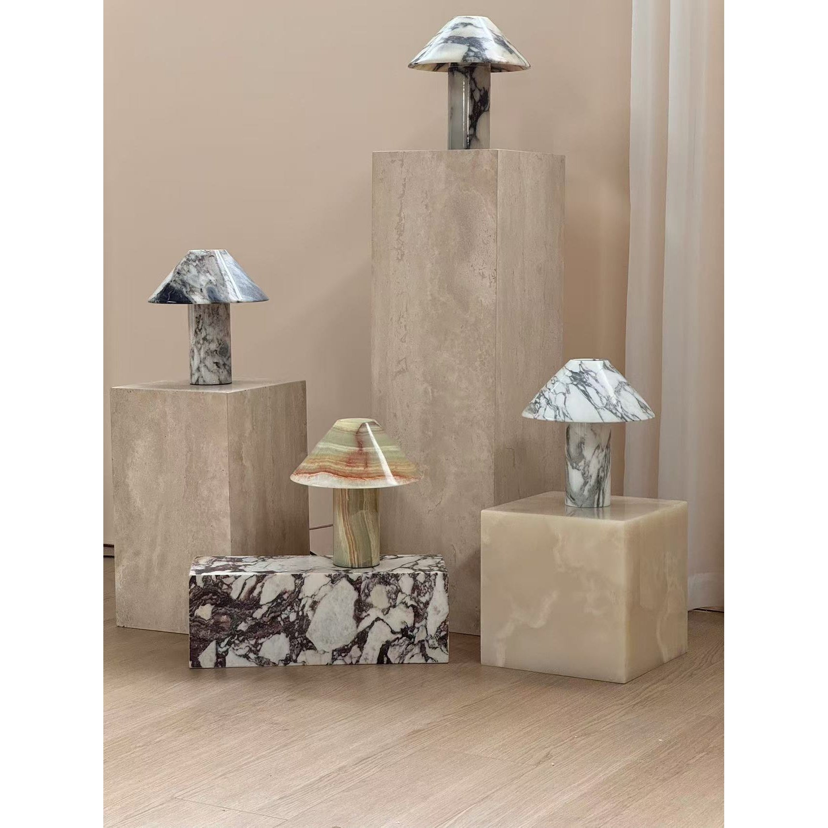 Pillar Stone Table Lamp - Lamp Copper