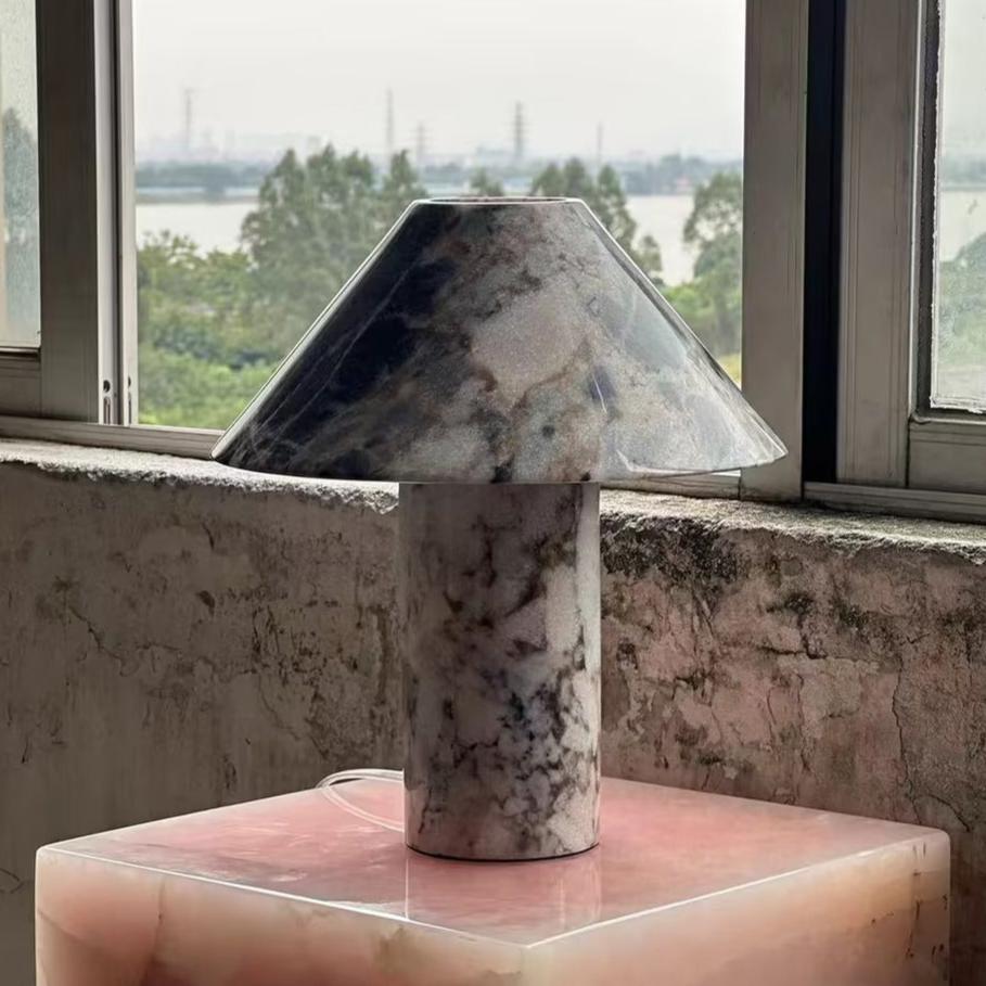 Pillar Stone Table Lamp - Lamp Copper