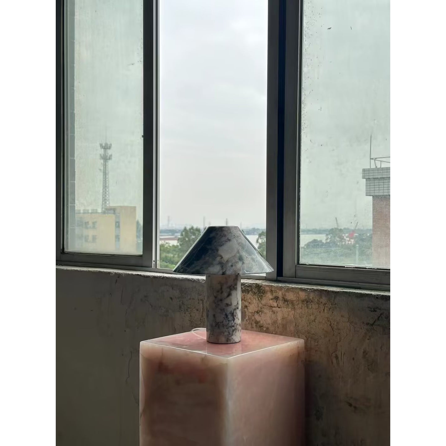 Pillar Stone Table Lamp - Lamp Copper