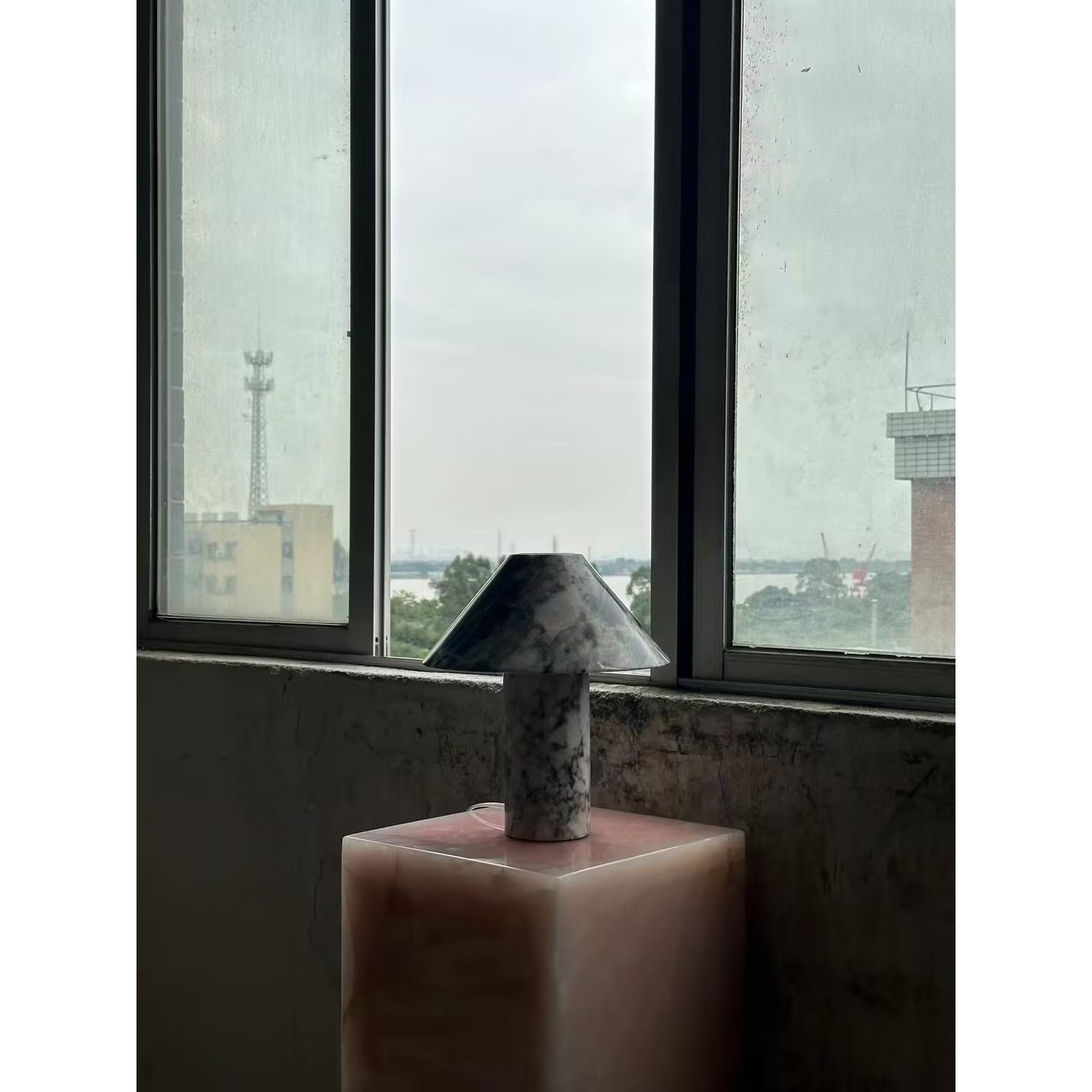 Pillar Stone Table Lamp - Lamp Copper