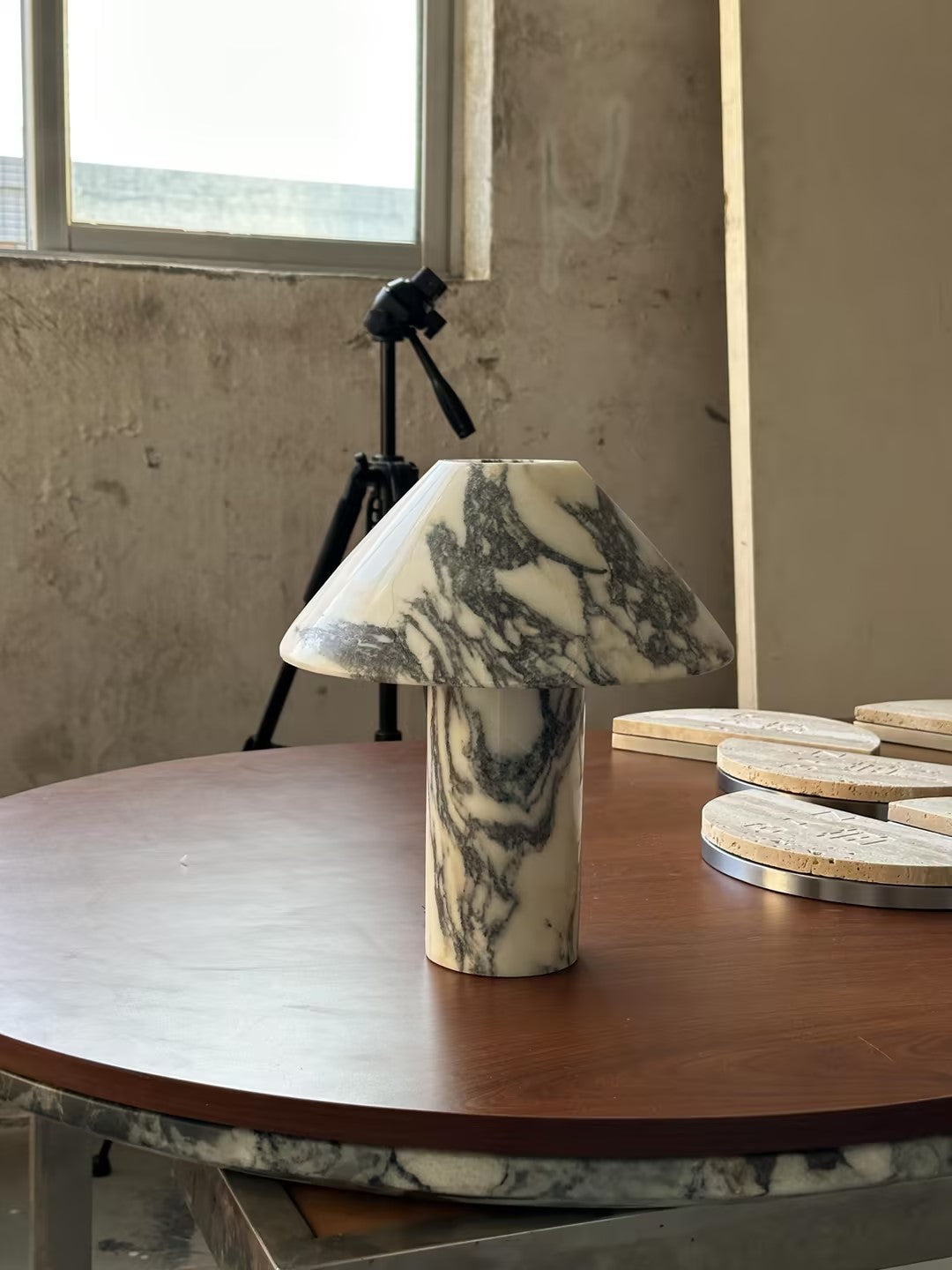 Pillar Stone Table Lamp - Lamp Copper