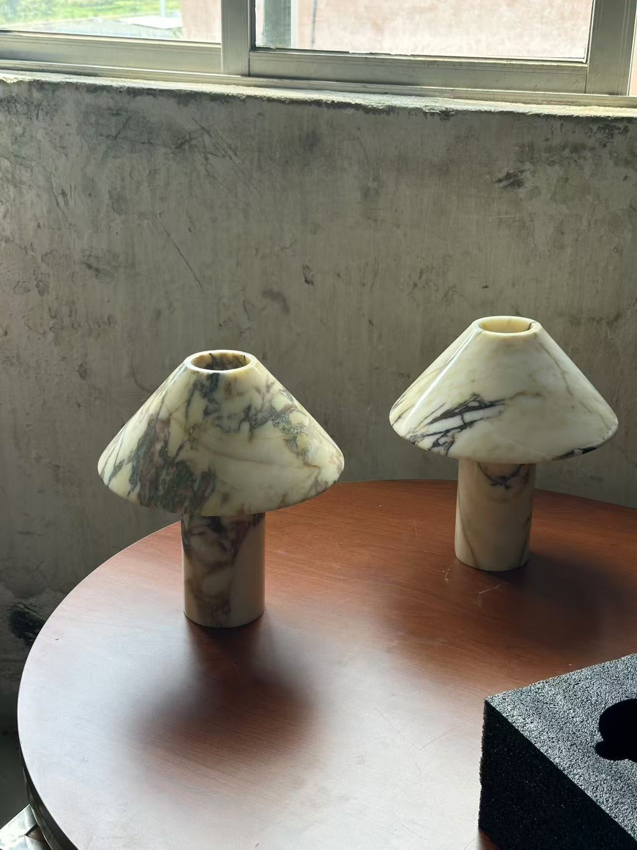 Pillar Stone Table Lamp - Lamp Copper
