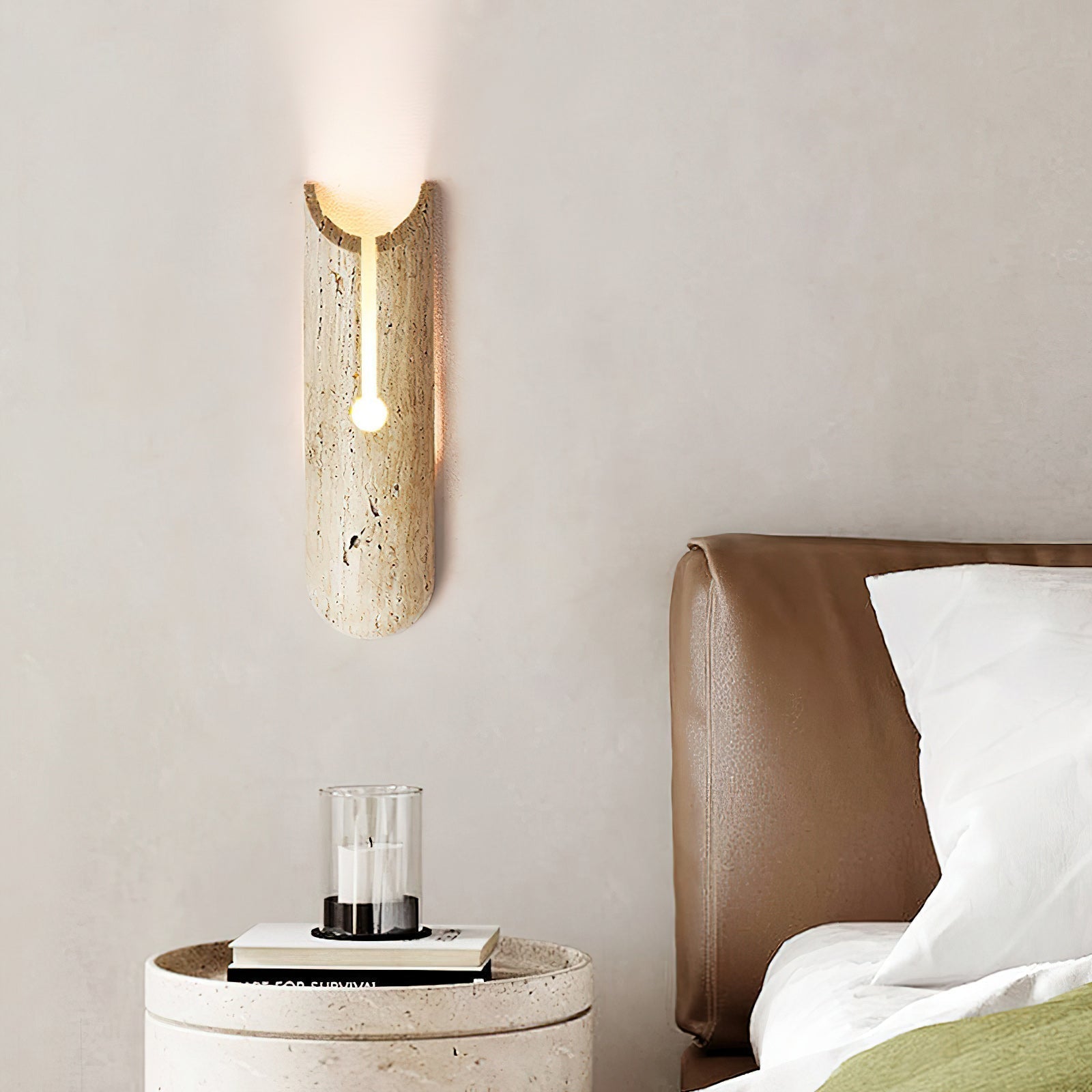 Olnorila Modern Minimalist Travertine Wall Lamp - Lamp Copper