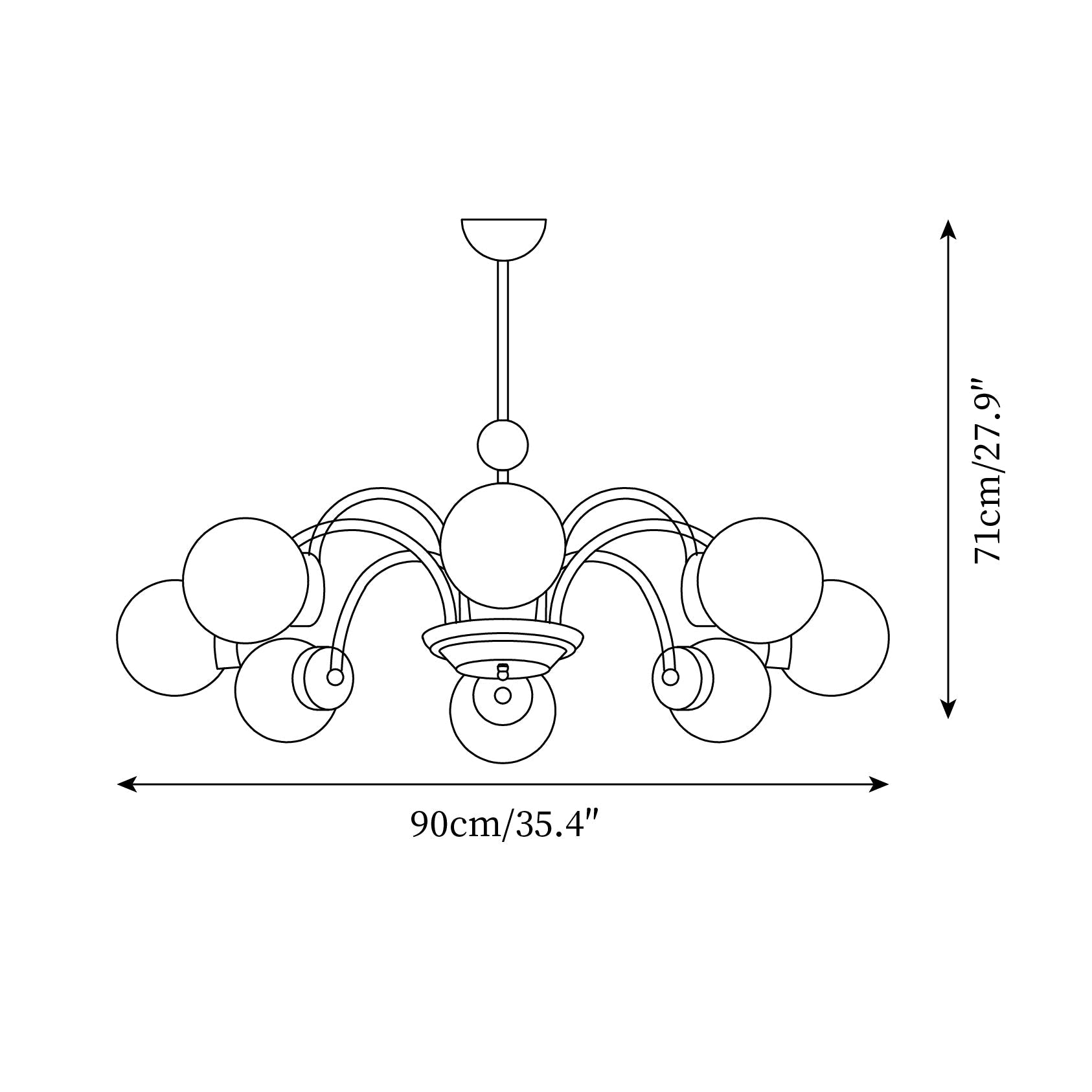 Pivone 8-Light Globe Chandelier - Letslighting