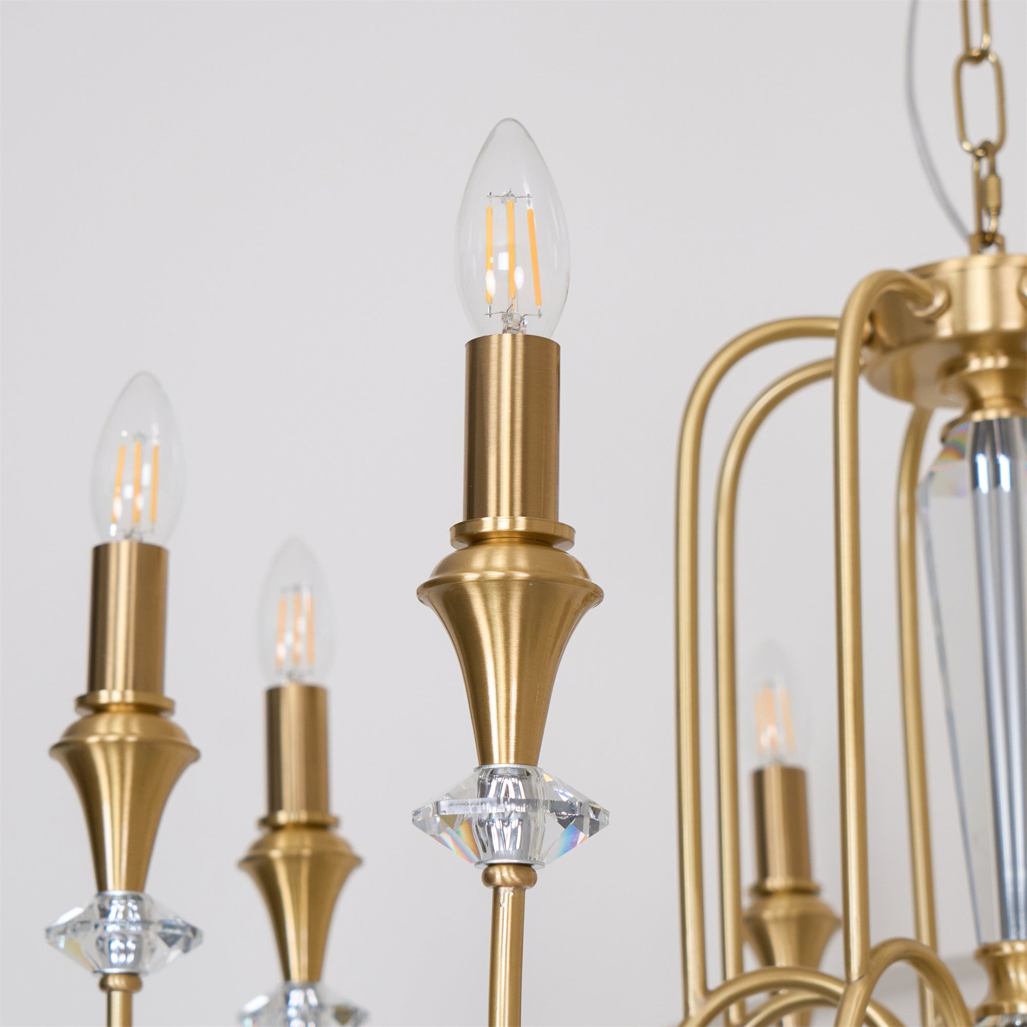 Ercararis Vintage Industrial Brass Crystal Chandelier - Lamp Copper