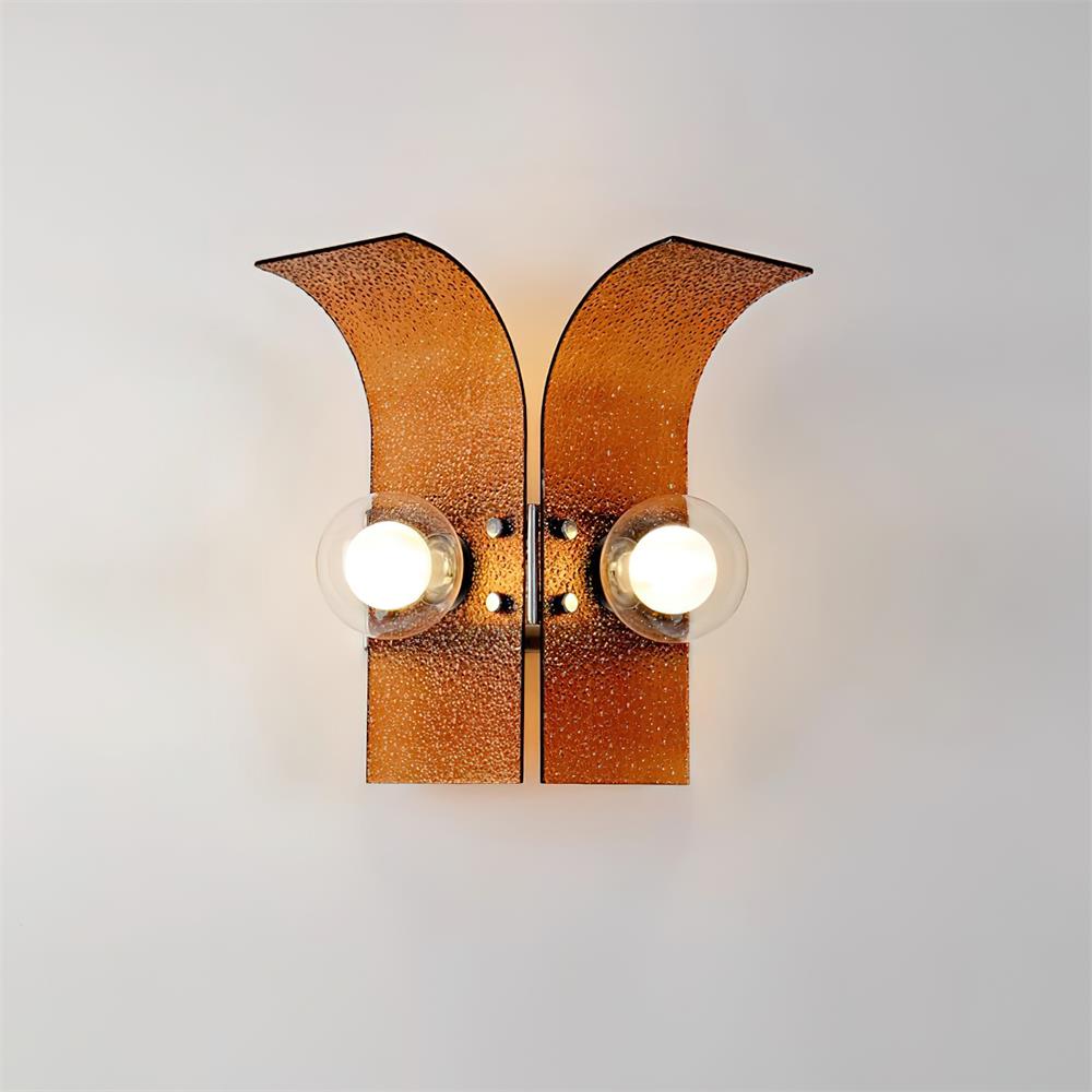 Wall Light Textured Glass Panels Dual Globes - Letslighting