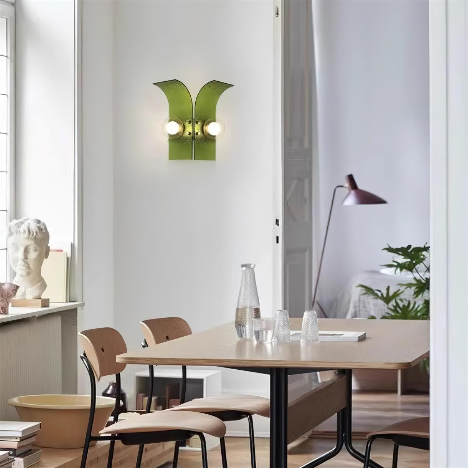Wall Light Textured Glass Panels Dual Globes - Letslighting