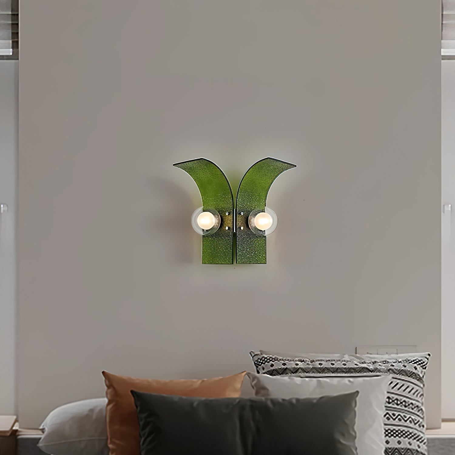 Wall Light Textured Glass Panels Dual Globes - Letslighting