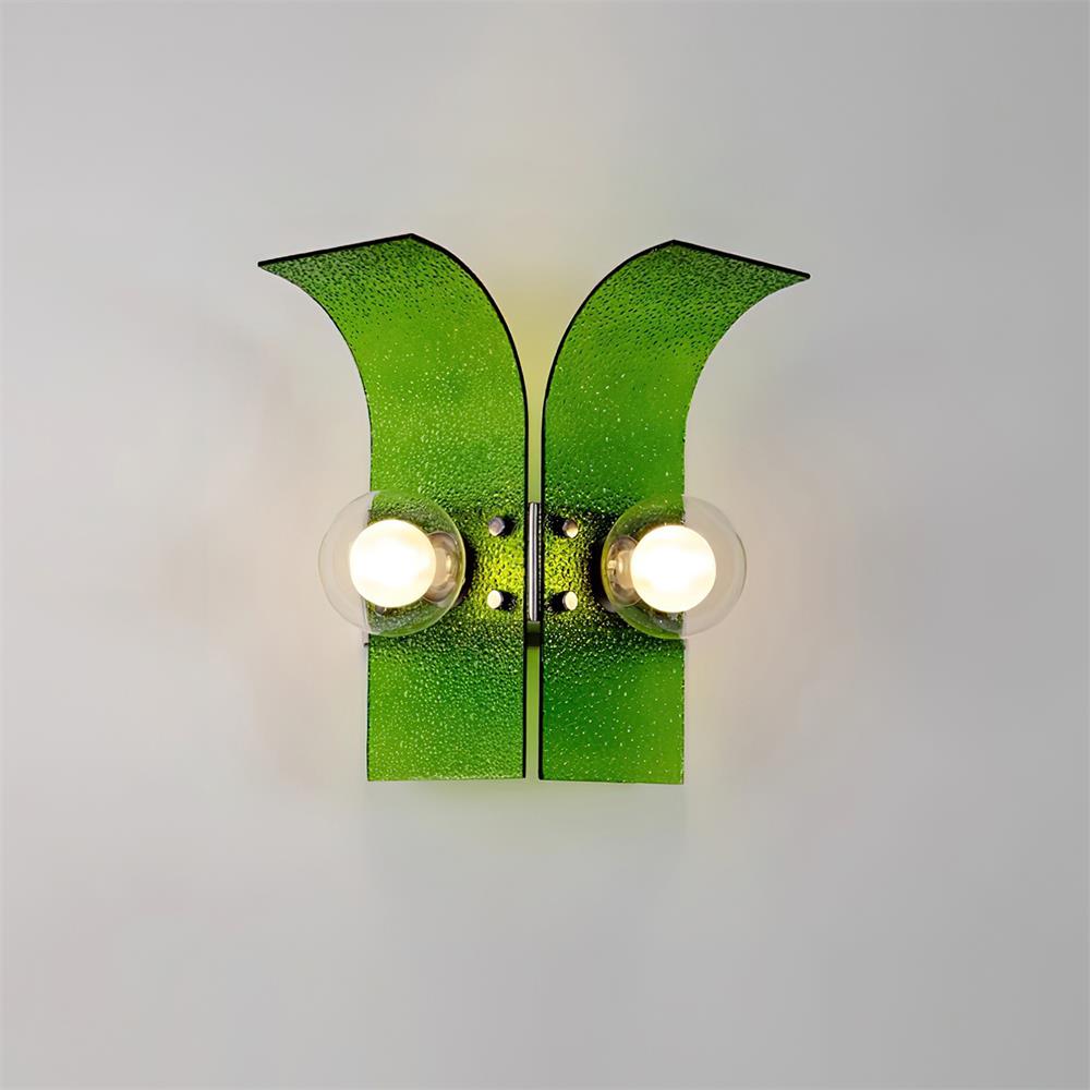 Wall Light Textured Glass Panels Dual Globes - Letslighting