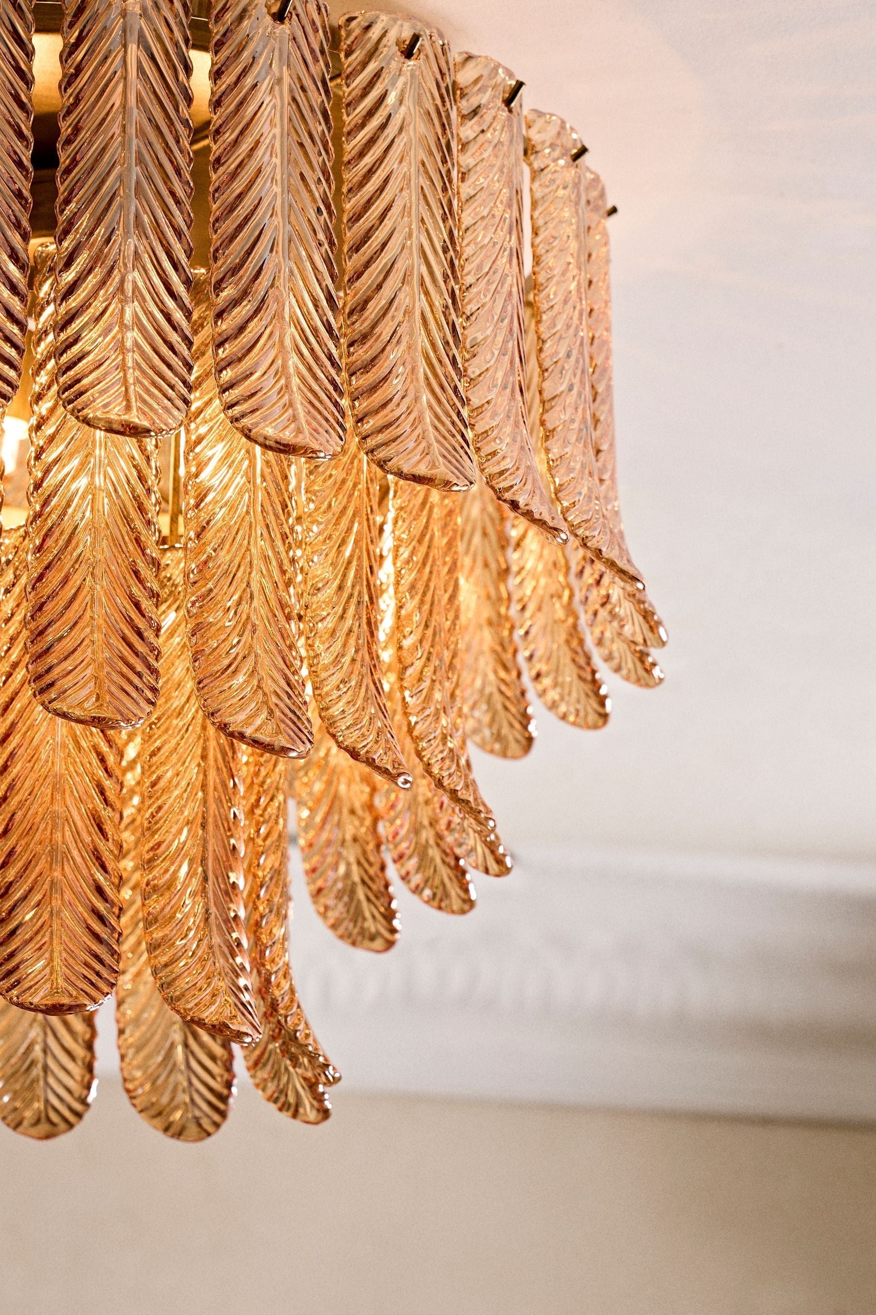 Vosolara Postmodern Luxury Brass Glass Ceiling Light - Lamp Copper