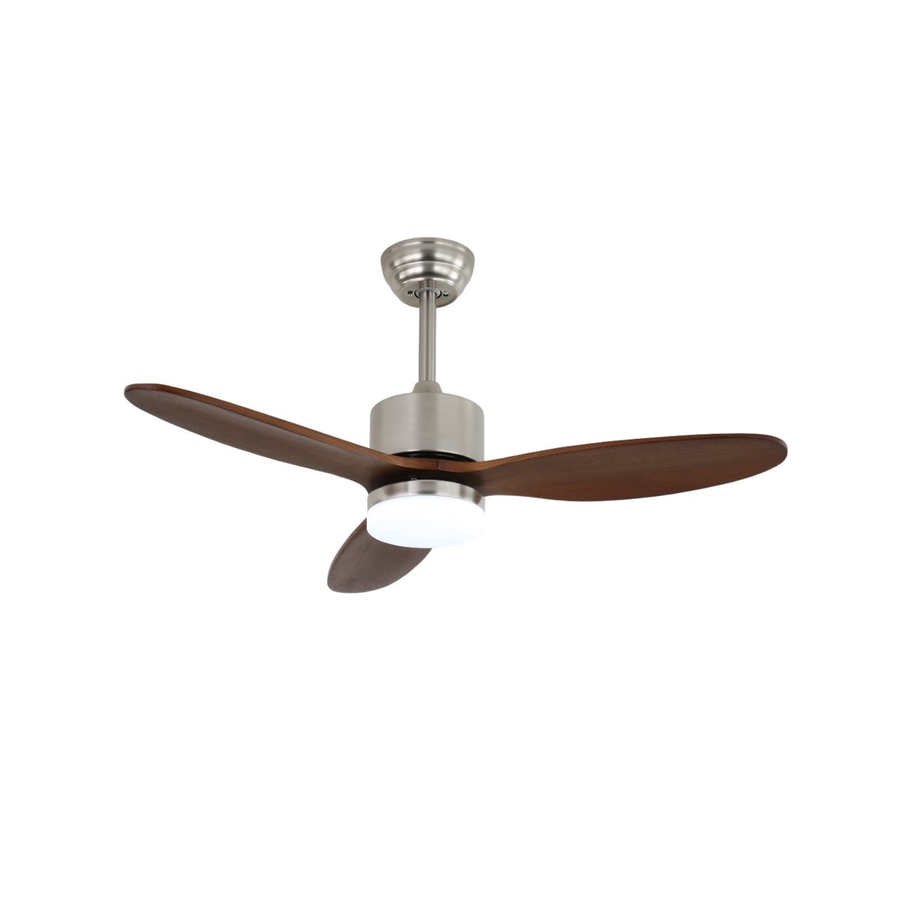 Ventilatore da soffitto con luce Elara in legno minimalista con telecomando