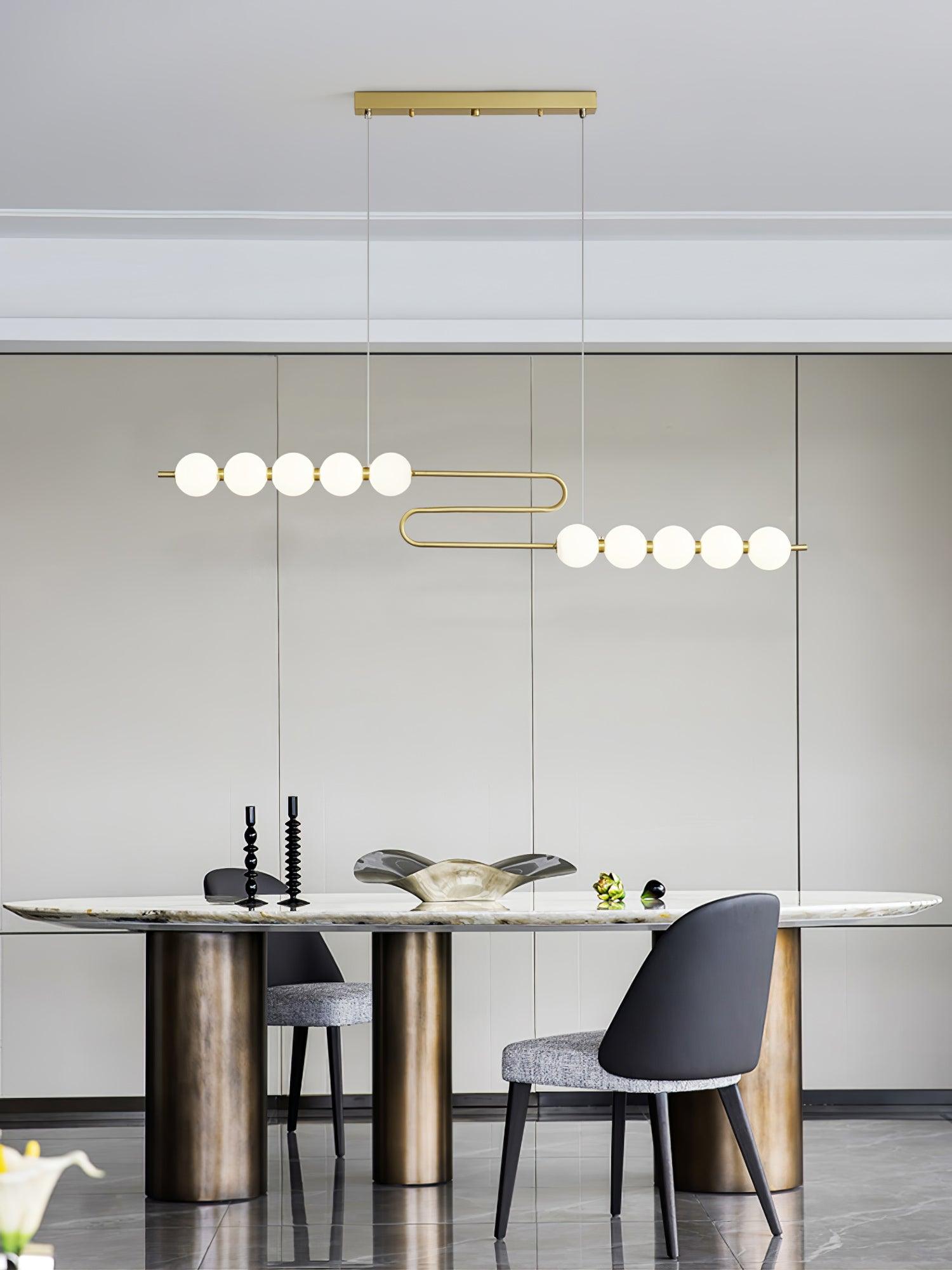 Linea Contemporary Brass Pendant Lamp - Blowlighting