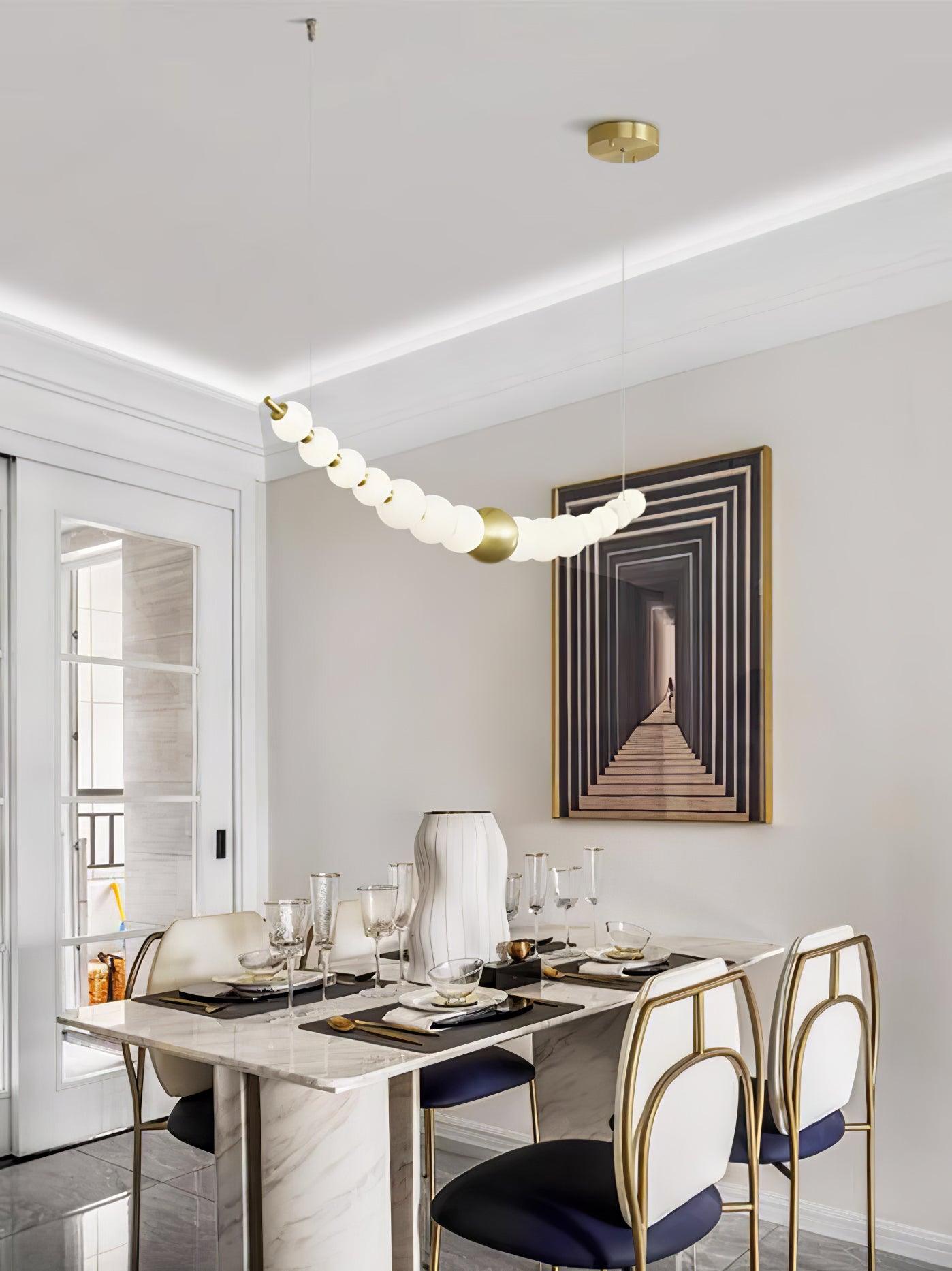 Linea Contemporary Brass Pendant Lamp - Blowlighting
