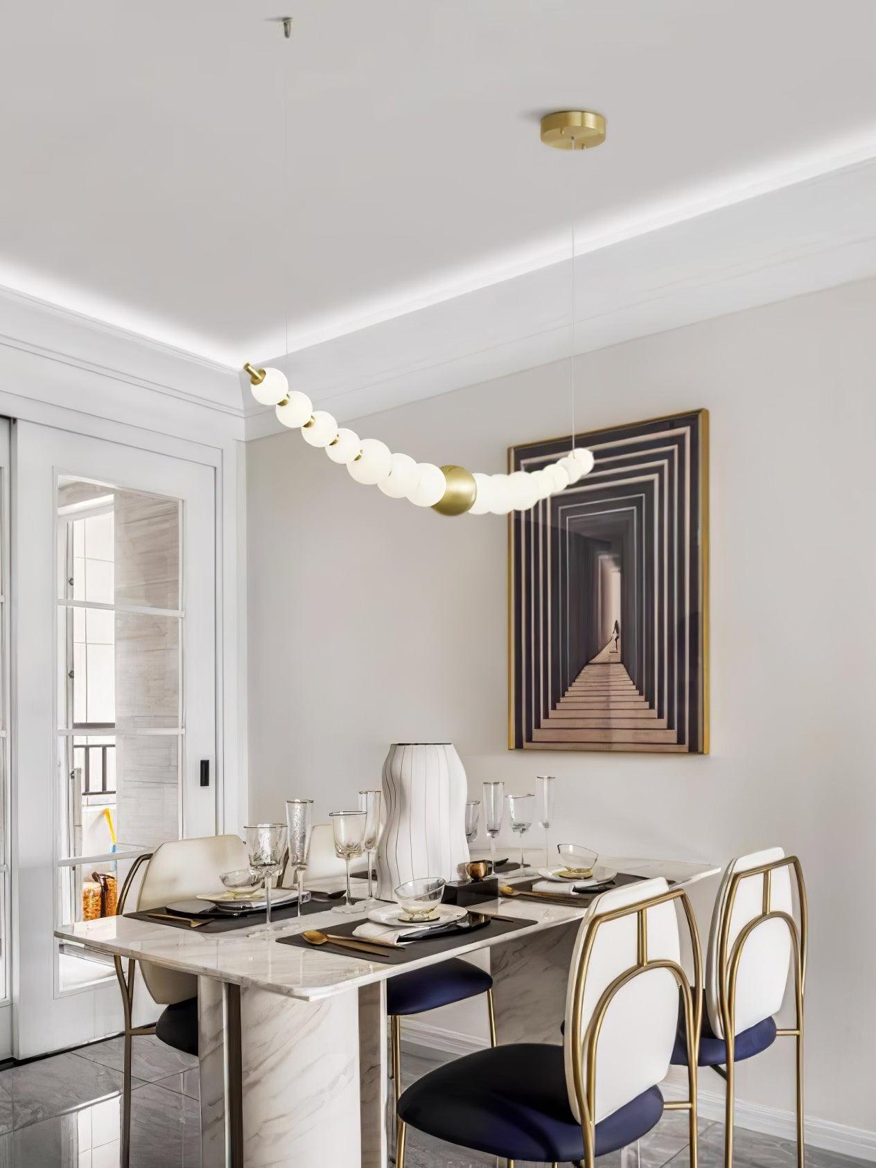 Linea Contemporary Brass Pendant Lamp - Blowlighting