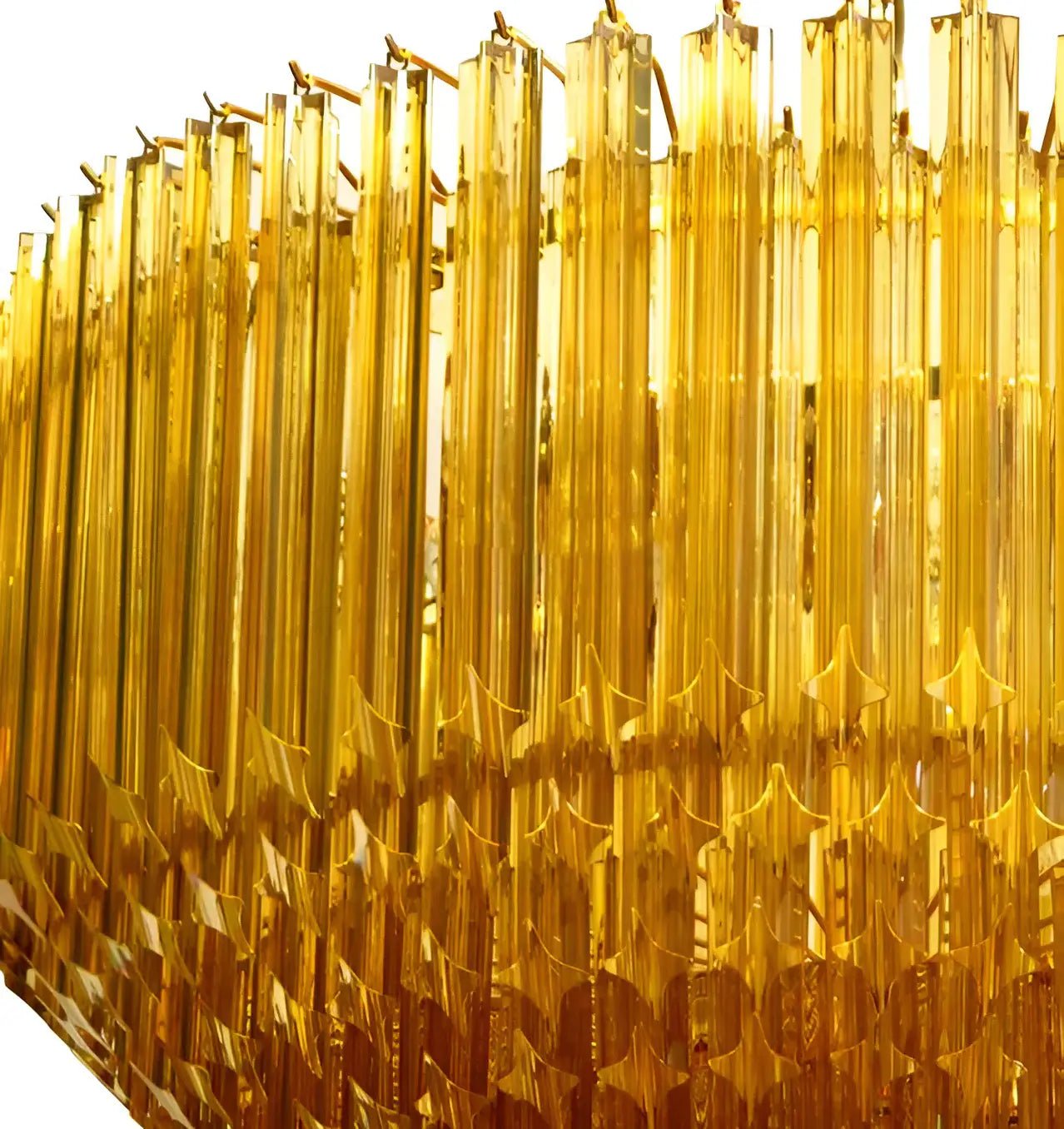 Aurora Chandelier Amber Murano Glass Prism Grand Art - Neutralighting