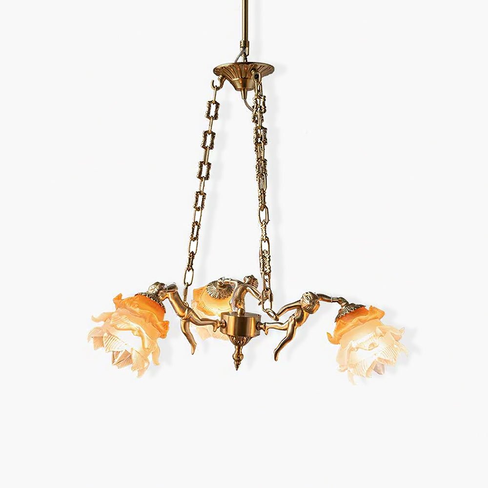 Putti Statuettes Brass Suspension - Blowlighting