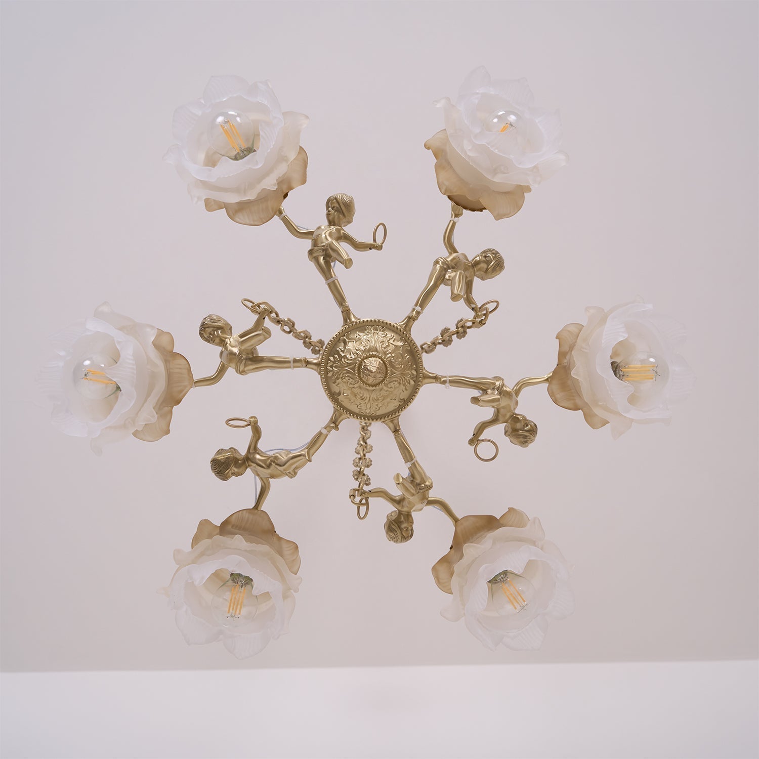 Putti Statuettes Brass Suspension - Blowlighting