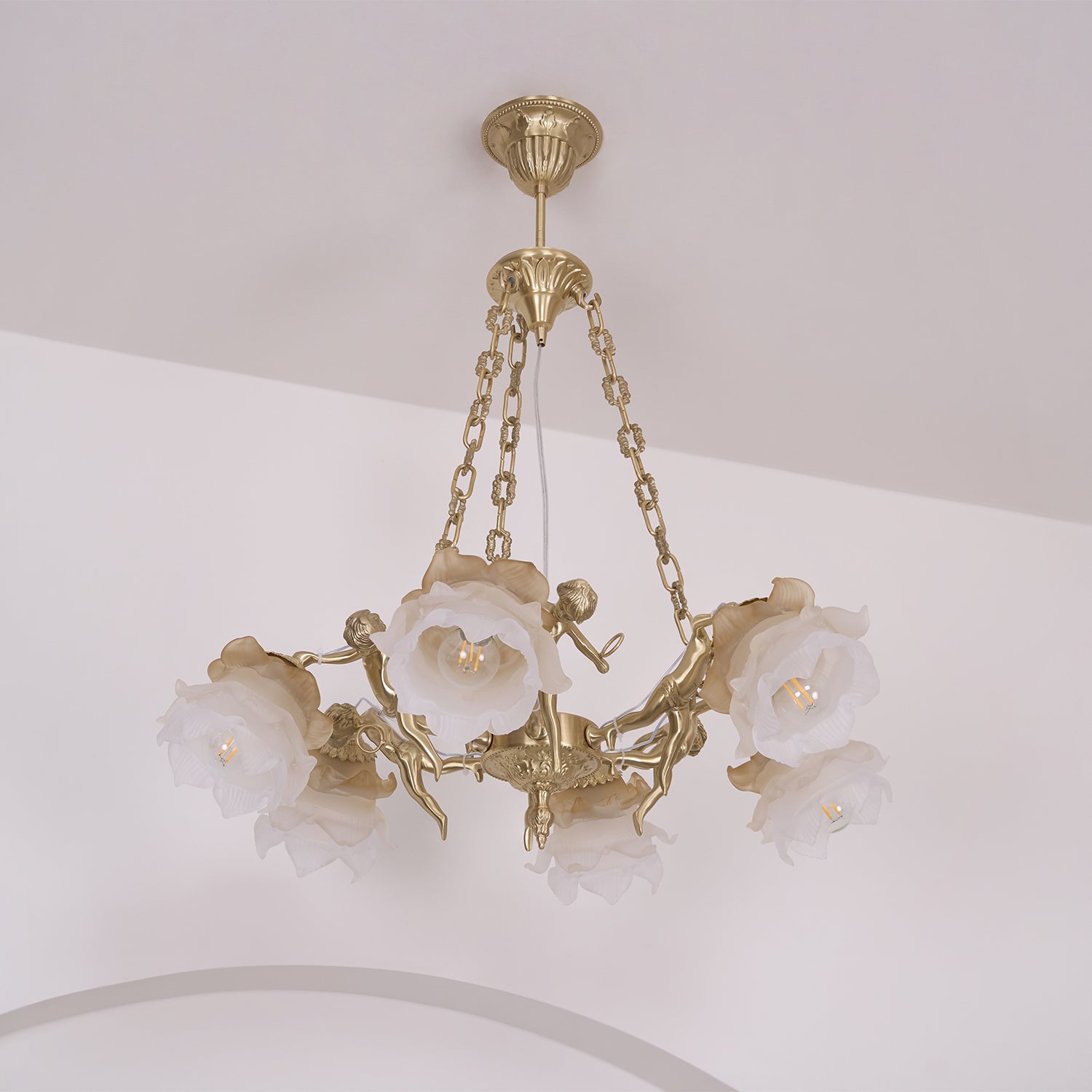 Putti Statuettes Brass Suspension - Blowlighting
