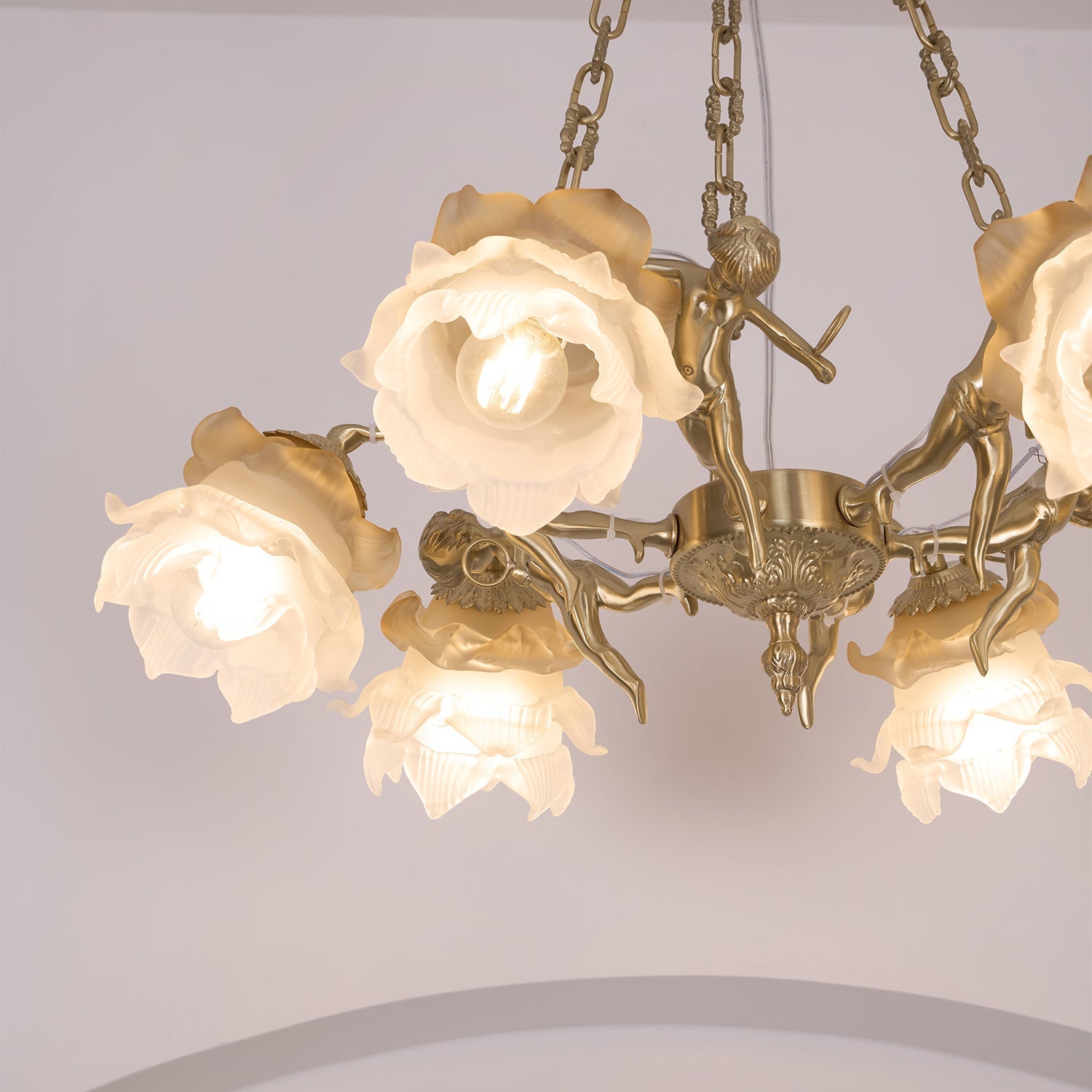 Putti Statuettes Brass Suspension - Blowlighting