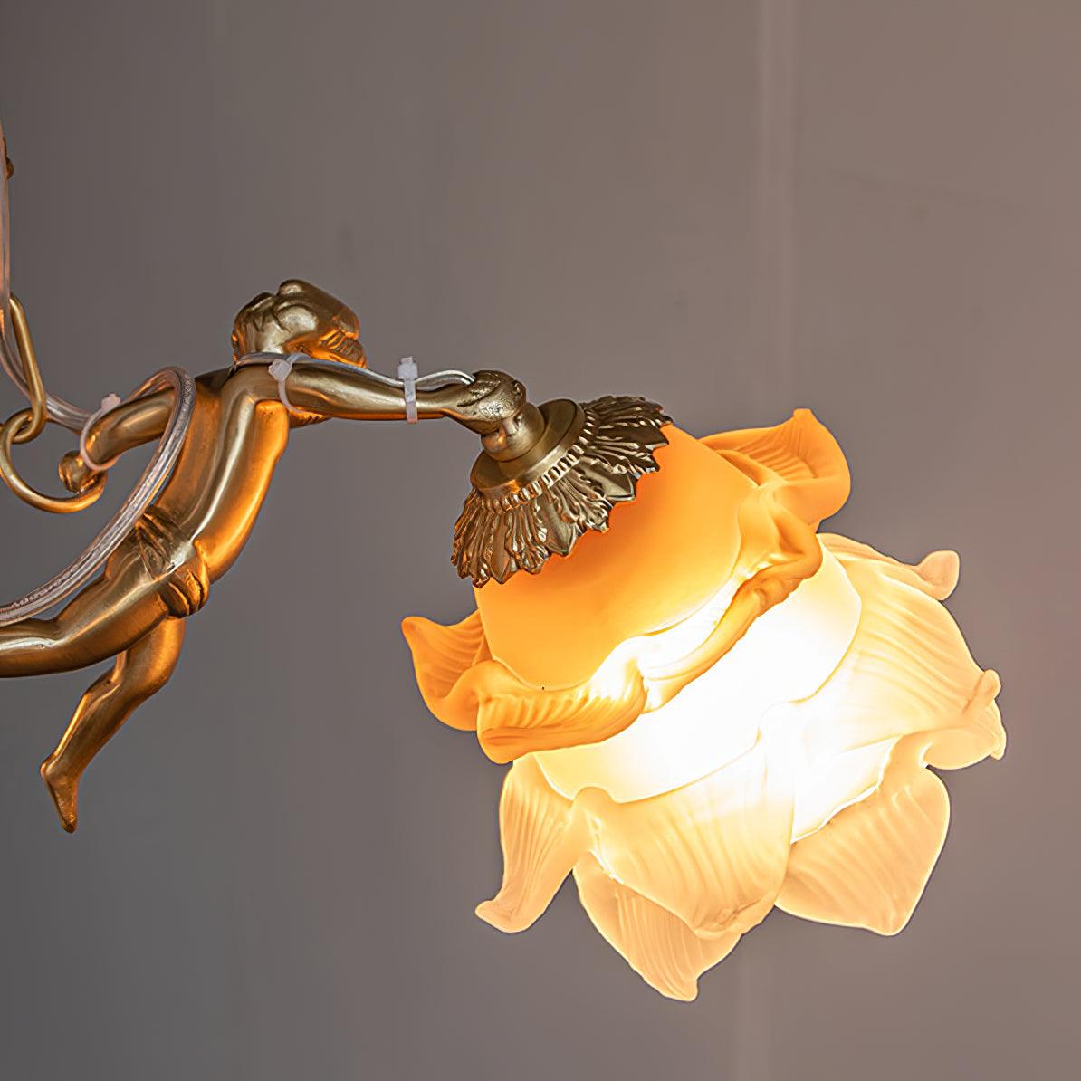 Putti Statuettes Brass Suspension - Blowlighting