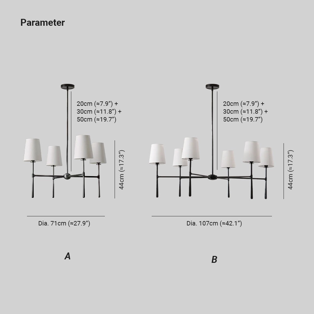Silva Lampadario a 4/6 Luci Stile Metà Secolo