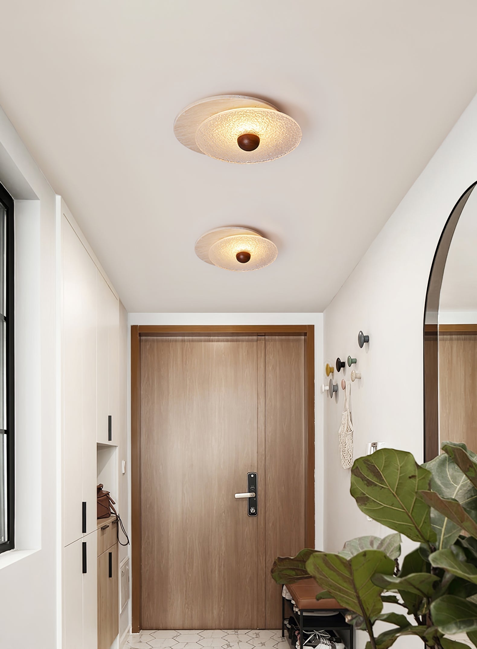 Orlora Circular Travertine Ceiling Light - Neutralighting