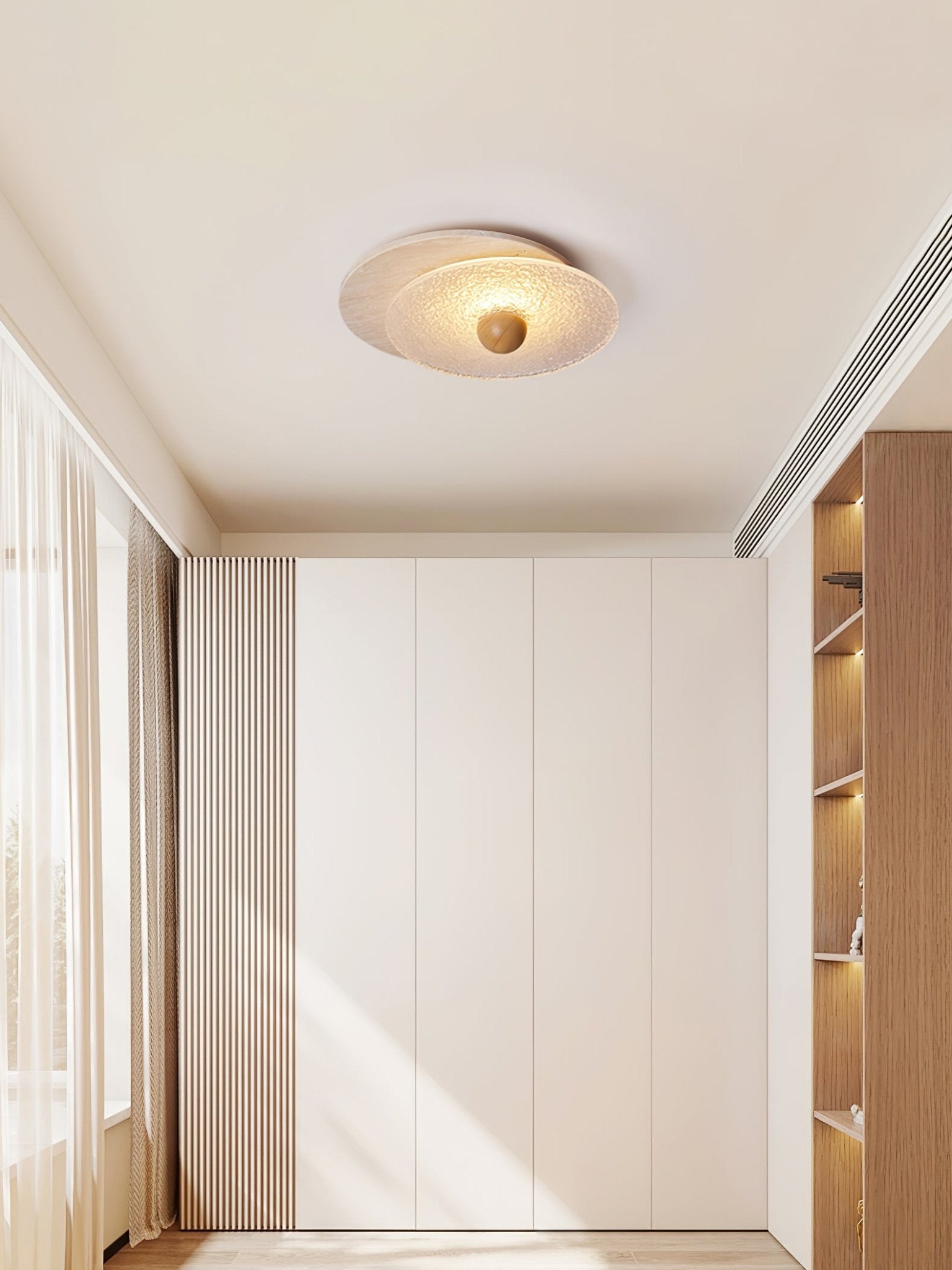 Orlora Circular Travertine Ceiling Light - Neutralighting